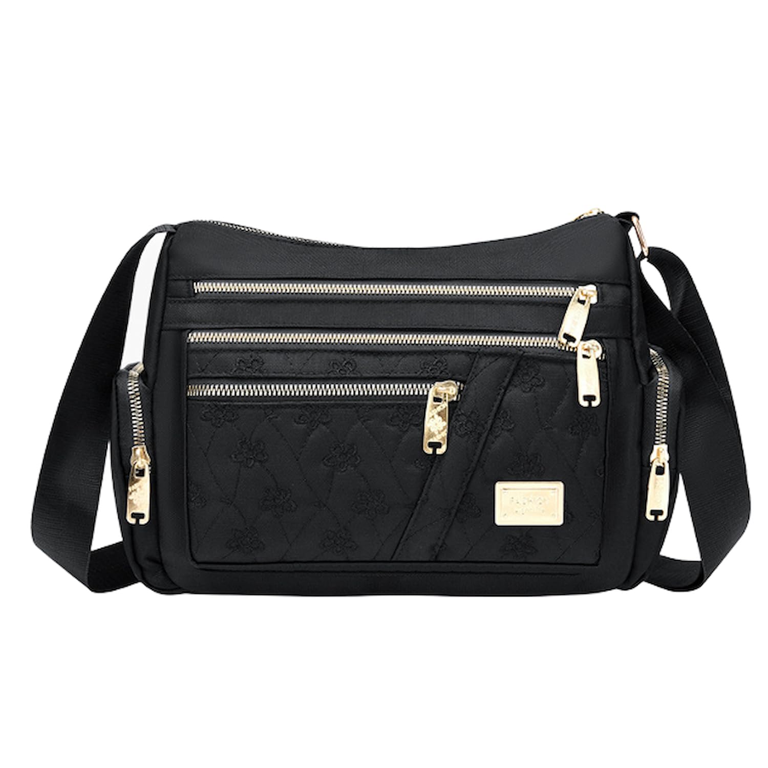 【送料無料】[Welltude] ショルダーバッグ レディース 斜めがけ 小さめ ミニバッグ 軽量 ミニショルダ- バッグ ポシェット 花柄 色：ブラック、サイズ：28cmx11cmxcm