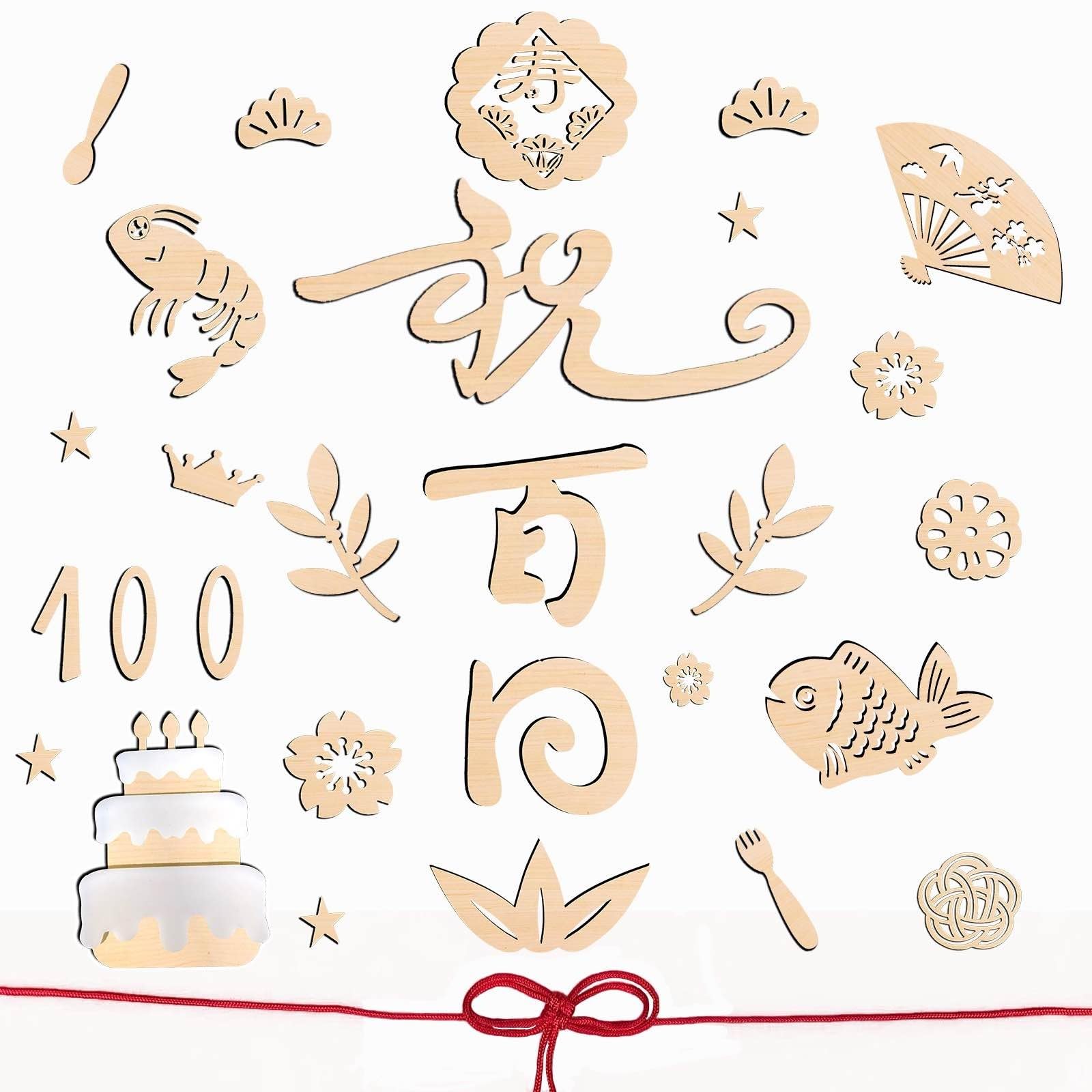 【送料無料】lollipopk 祝百日 レターバナー 木製 お食い初め ウッドバナー 100日 赤ちゃん 飾り ウッドレター ナチュラル お祝い 色：木、サイズ：a1