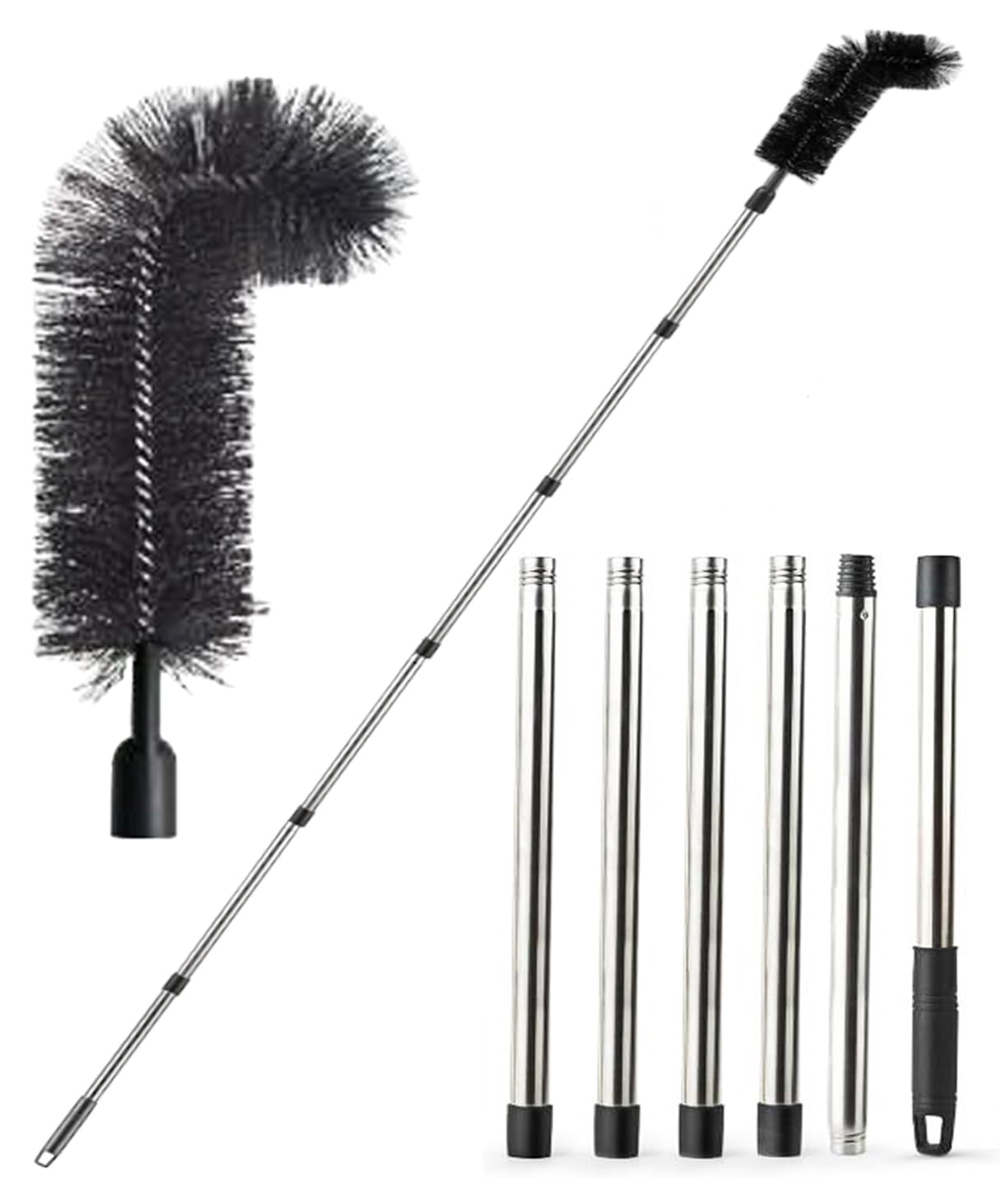 【送料無料】S.fields.inc 雨どい掃除ブラシ 雨樋掃除道具 2m 伸縮延長ポール 高所 屋根 とい掃除 軒樋..