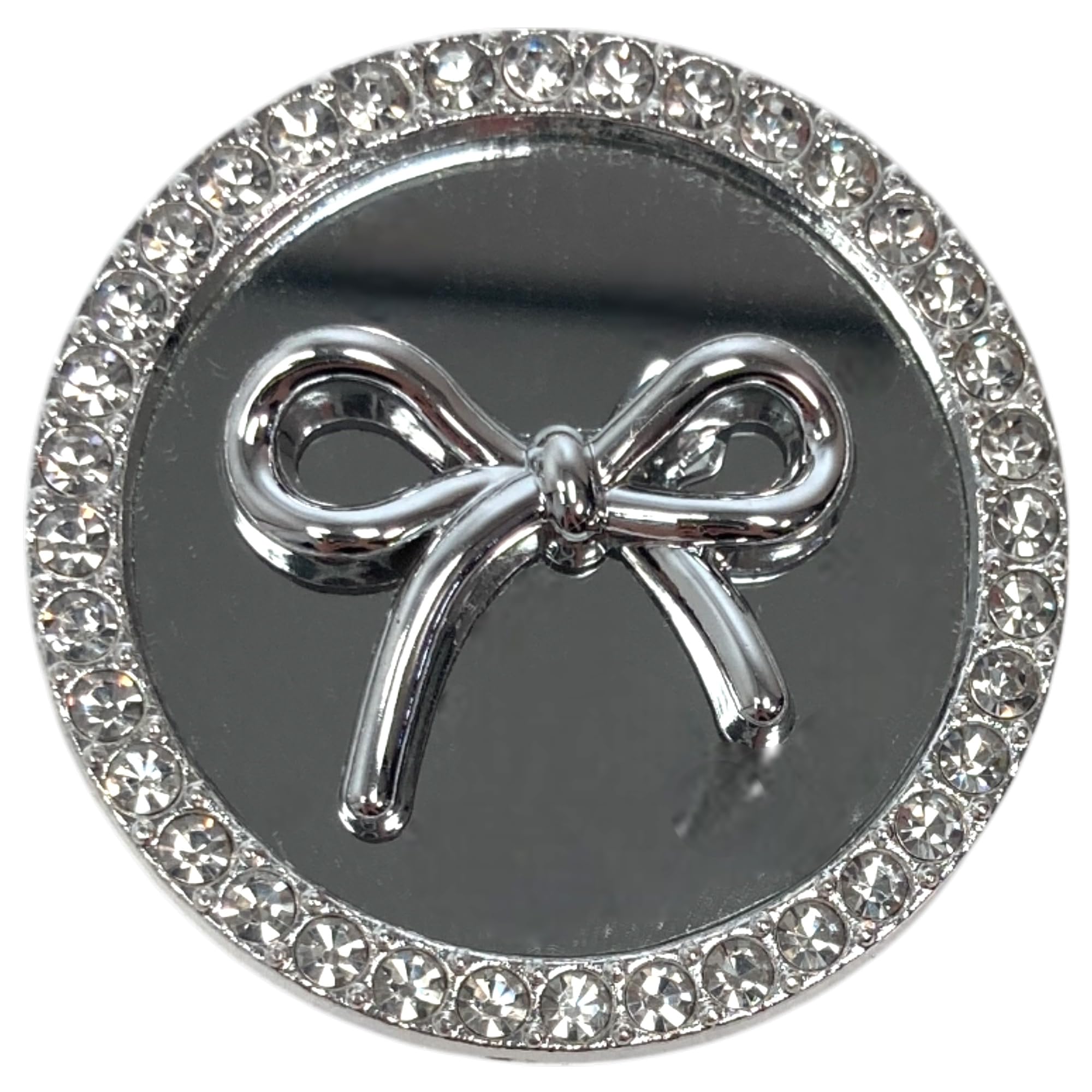 【送料無料】ラインストーン ミラー リボン MagSafe対応式 粘着式 マグネット 両面テープ 折りたたみスマホグリップ ソケッツ バンカーリング スマホリング スタンド グリップトック 落下防止 携帯リング グリップ かわいい 韓国 色：ミニサークル・シルバー・両面テープ