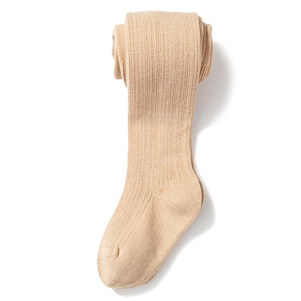 【送料無料】[VNGOLERRY] タイツ キッズ キッズタイツ ガールズレギンス 春 秋 冬 綿 靴下 防寒対策 暖かい ストッキング 美脚 通学 女の子 子供 リブ編み 無地 白 黒 発表会 七五三 90 100 110 120 130 140 150 色：ベージュ、サイズ：135