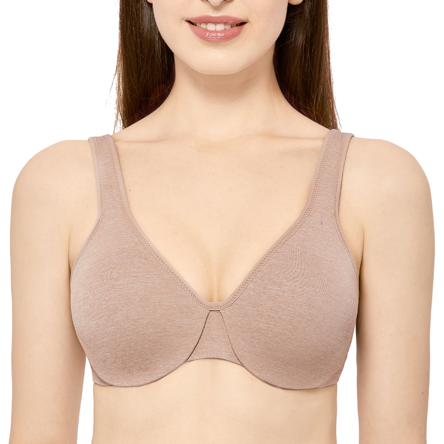 【送料無料】[DELIMIRA] 小さく見せる ブラジャー 大きいサイズ フルカップ 無地 ワイヤー入り 胸を小..