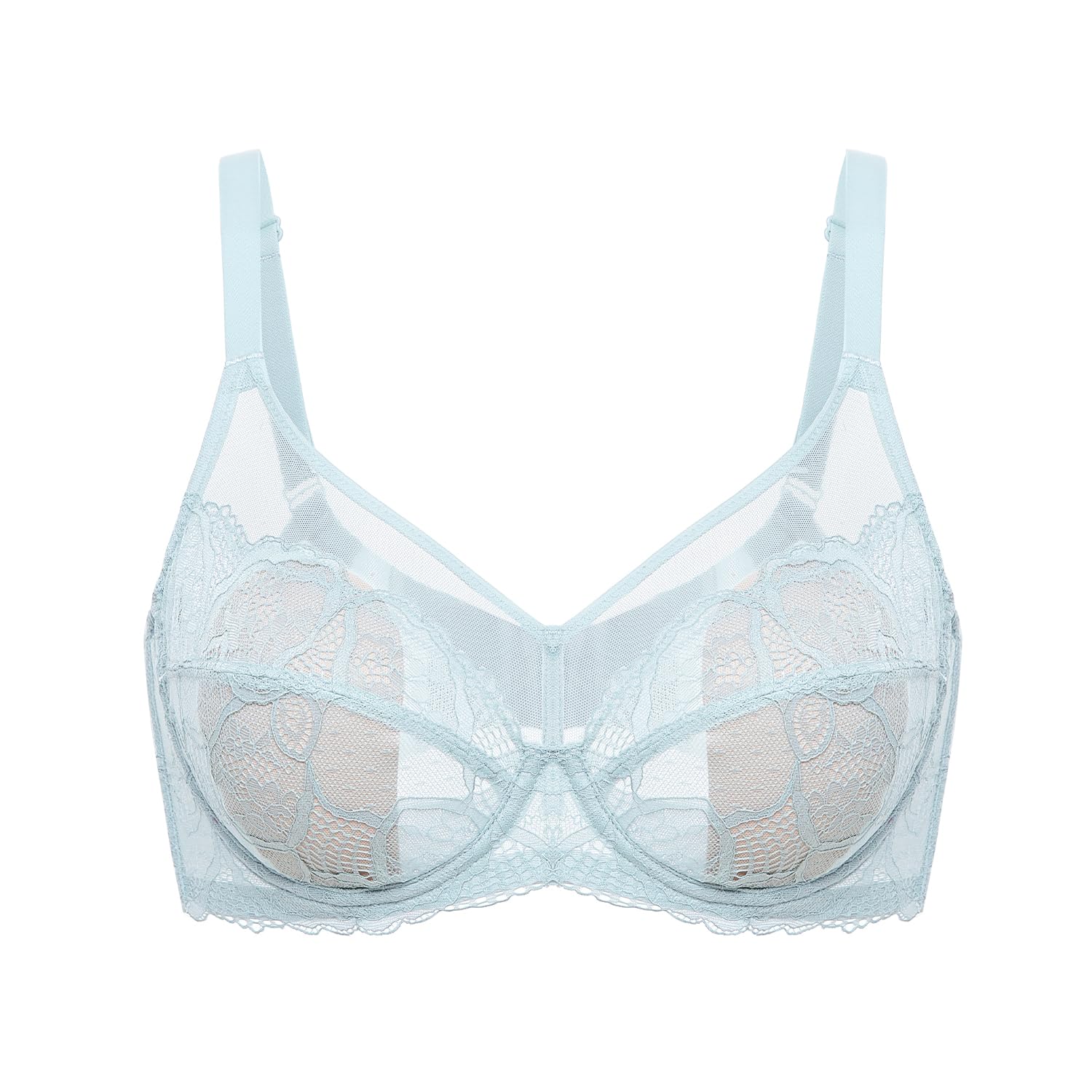 【送料無料】[DOBREVA] ブラジャー 大きいサイズ レース シースルー 花柄 ワイヤー入り パッド付 小さ..