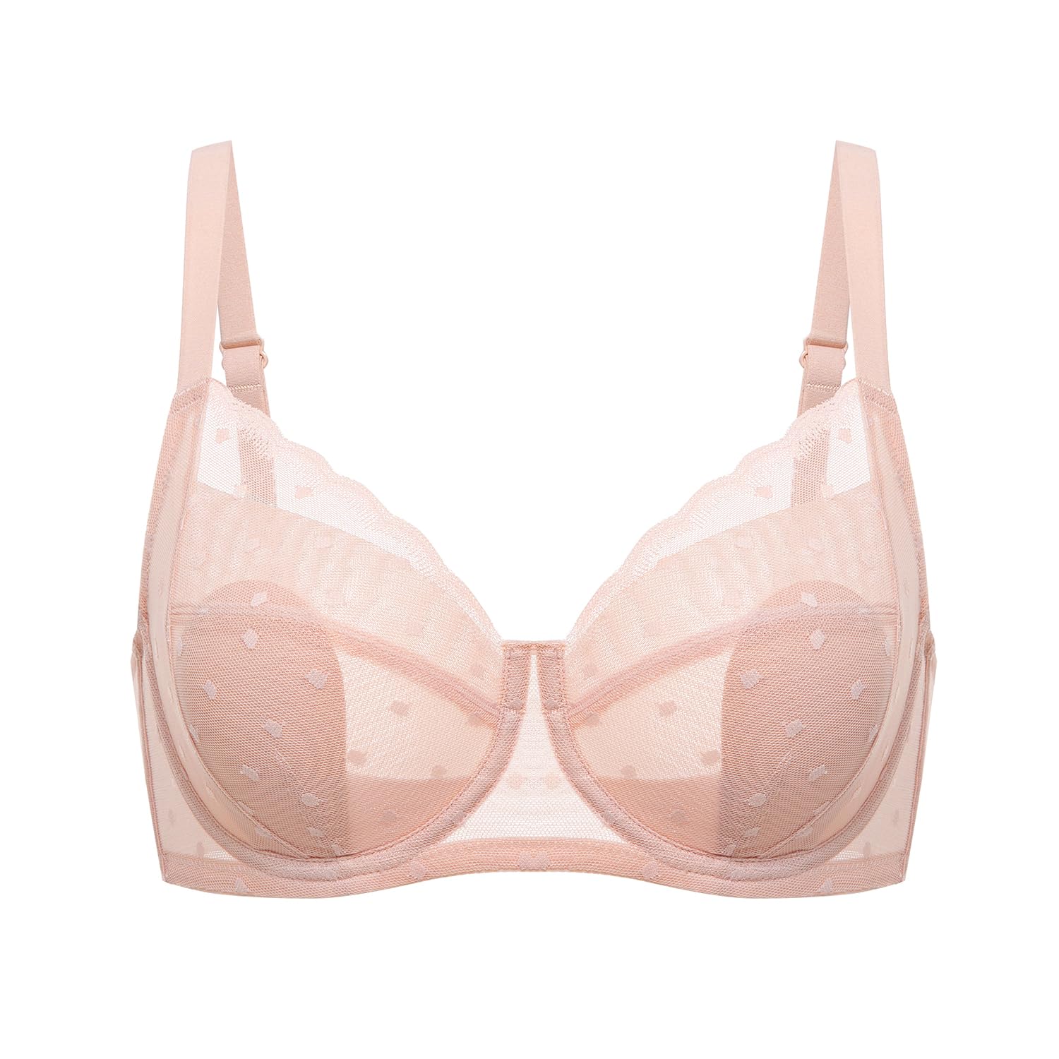 商品情報商品の説明説明 総レースで女性のカラダの美しさと魅力を引き出してくれるセクシーな大きいサイズブラジャーです。 ほんのり透け感xドット柄で女の子っぽさがぎゅっと詰まったキュートな1枚。 繊細な透け感がバストにセンシュアルな印象を与え、...