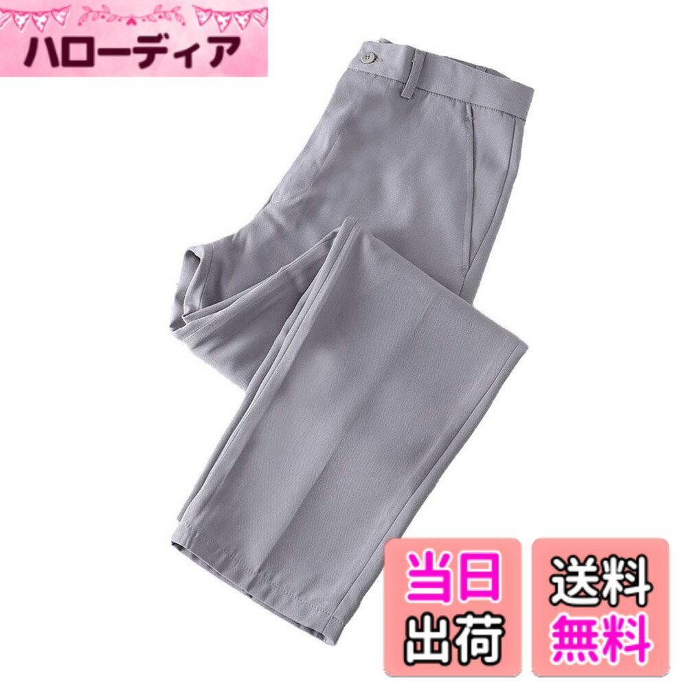 【送料無料】[BARYPORY] メンズ ズボン 学生服 男子制服 学校 制服 スクール スラックス フォーマル 涼しい 無地 軽量 春夏用 おしゃれ 色：グレー、サイズ：M