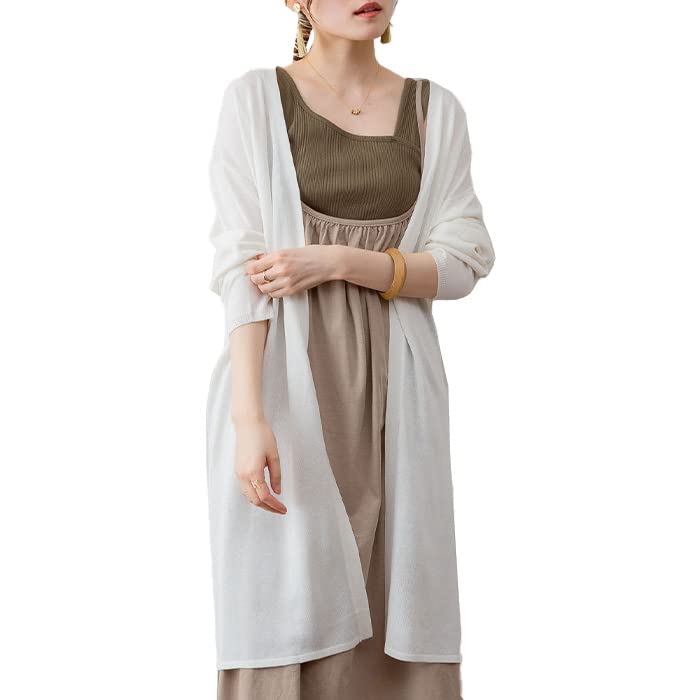 【送料無料】[atONE] [アットワン] Vネック ロングカーディガン 大きいサイズ ゆったり 日焼け対策 通..