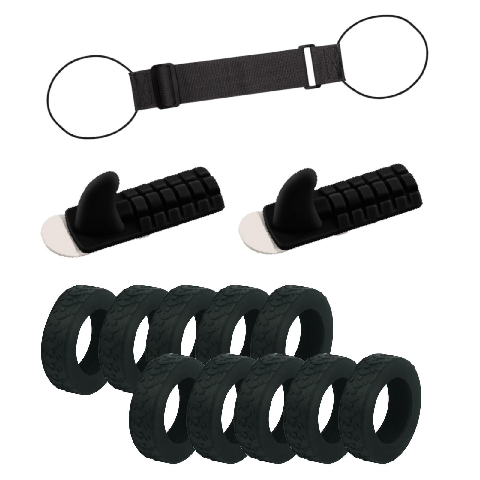 【送料無料】PIENSE バックベルト キャスターカバー キャリーハンガー 便利グッズ 3点セット スーツケース 多用途 荷物保護 旅行 出張 色：ブラック