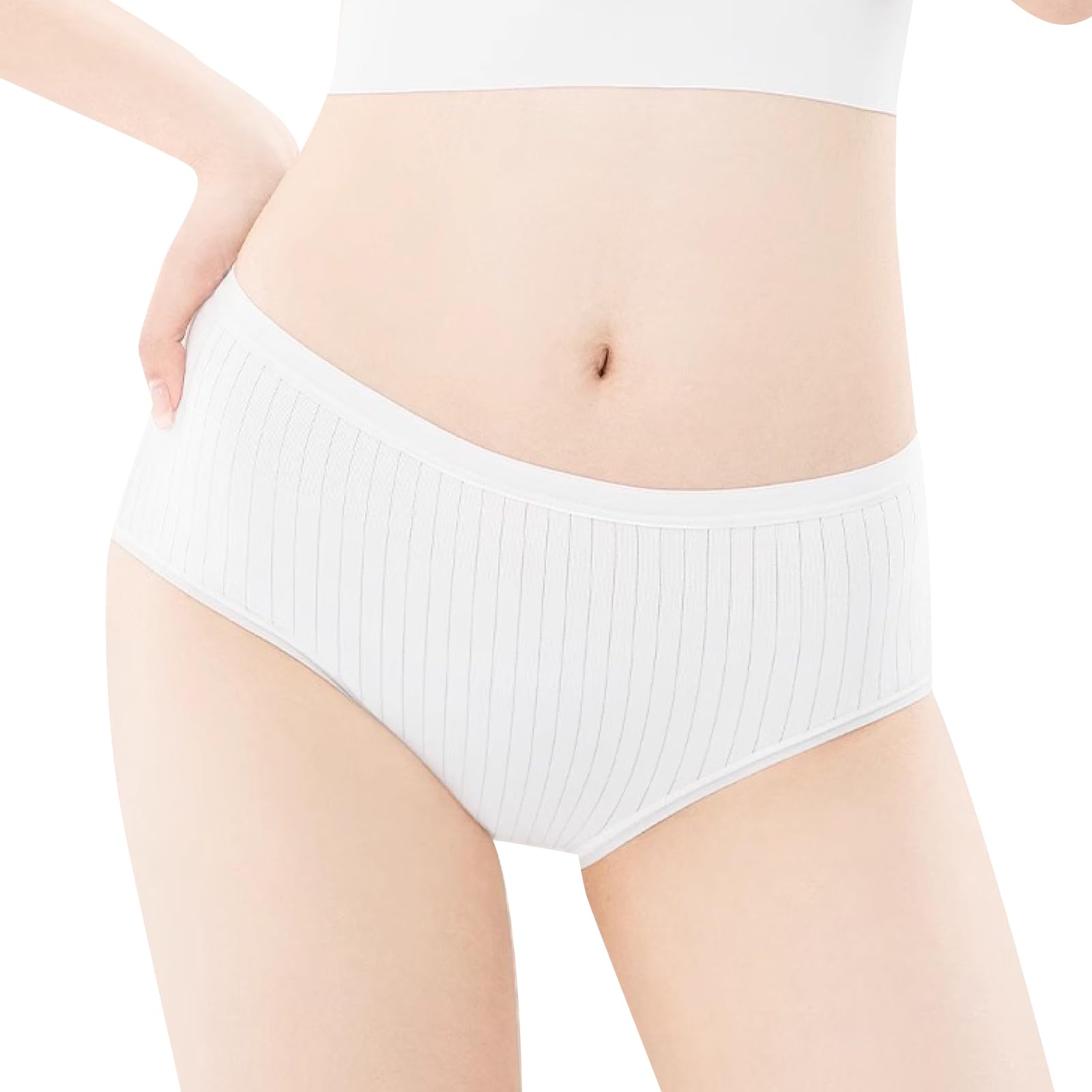 【送料無料】[RONGUI] 使い捨てパンツ 7枚セット レディース コットン 綿 100% 旅行 大きいサイズ 女性用 下着 ショーツ 色：ホワイト、サイズ：2XL