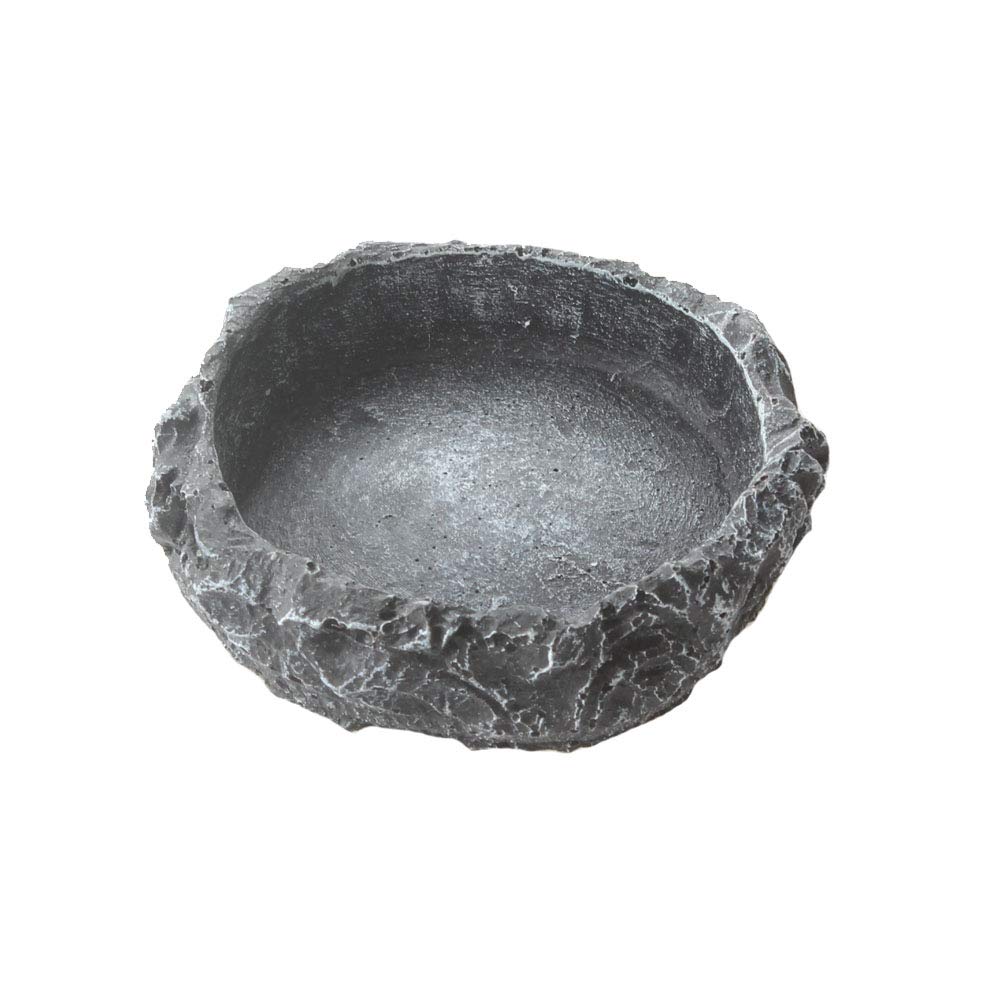 【送料無料】爬虫類両生類飼育ケースアクセサリー 餌入れ食器ウォーターディッシュ 色：グレー、サイズ：小さい