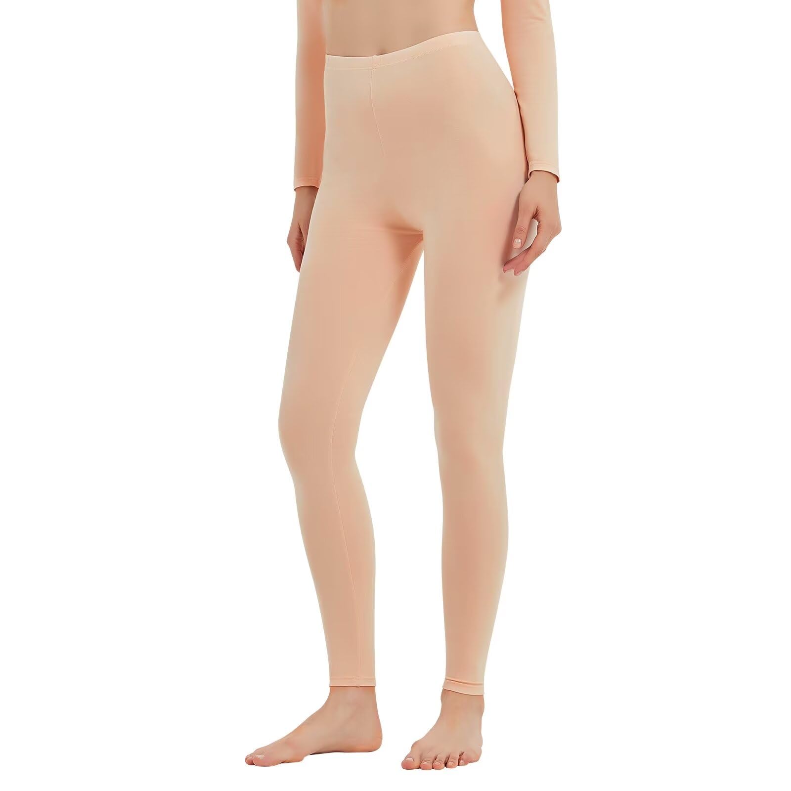 【送料無料】[Guooolex] あったかインナー 防寒肌着 防寒ズボン 下着 レディース スパッツ 保温インナー インナーウェア アンダーウェア 冬用 色：ベージュ（1サイズ上を選択して下さい：M=日本S）、サイズ：L