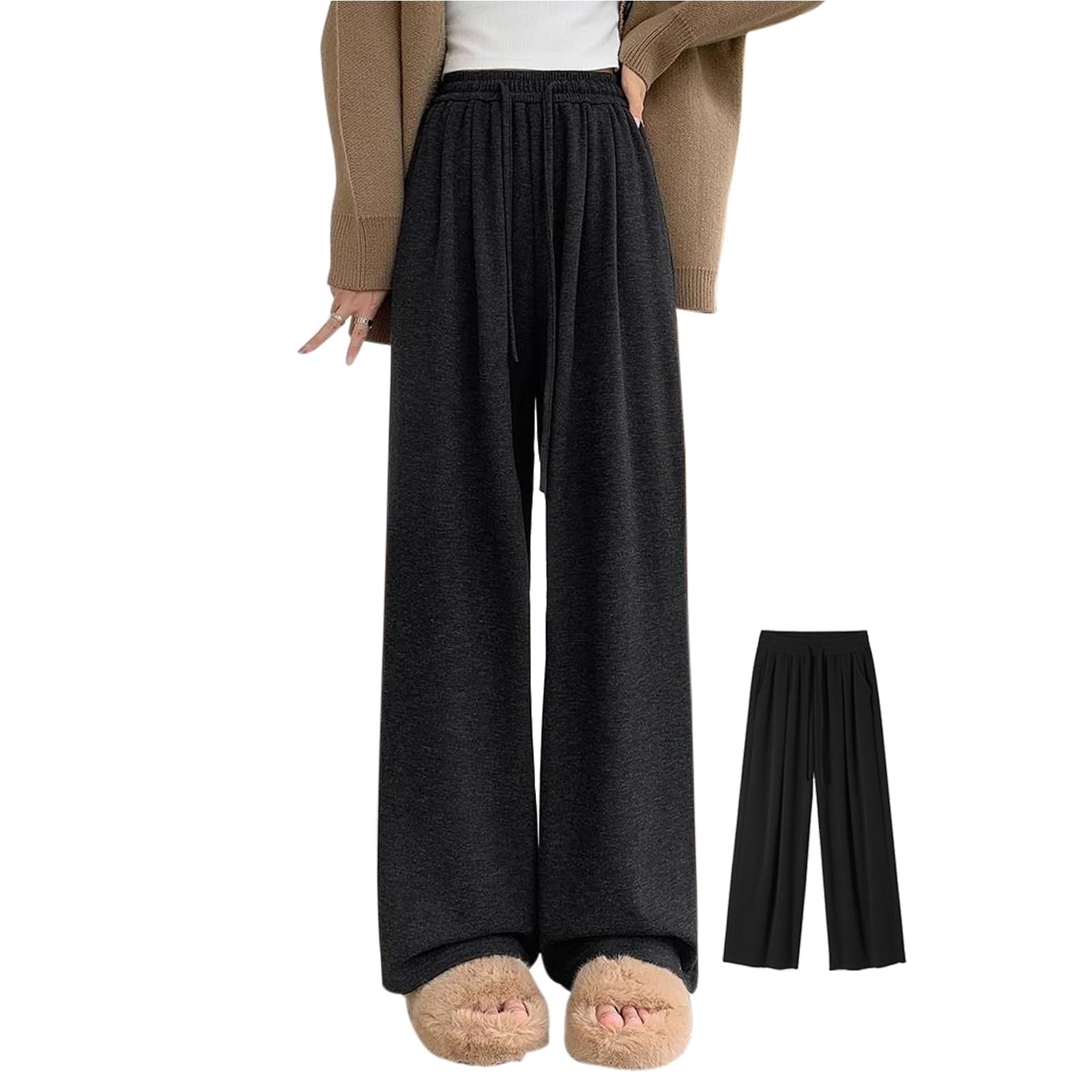 【送料無料】[HahaNice] レディース ワイドパンツ ガウチョパンツ ロングパンツ 長ズボン 着痩せ ゆっ..