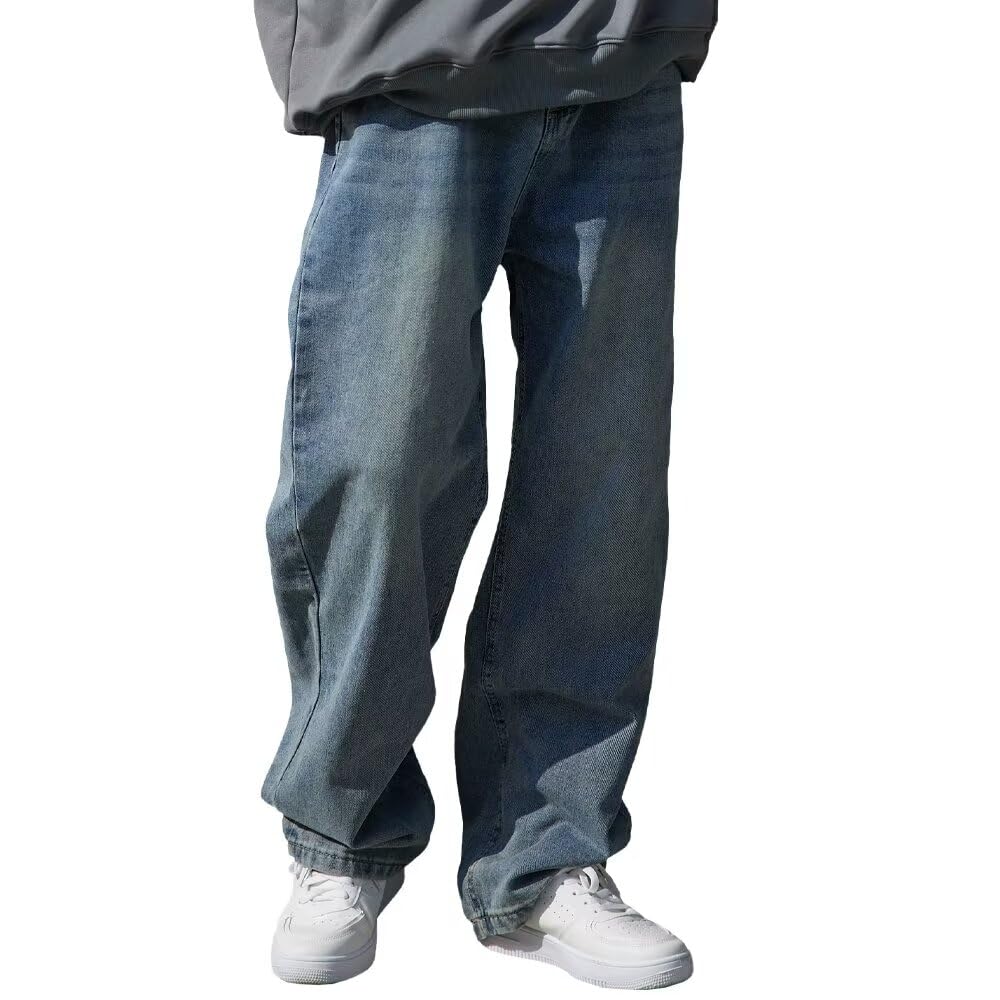 【送料無料】[Fuyumoe] ジーンズ メンズ ワイド デニムパンツ メンズ ズボン ワイド ジーパン 大きいサ..