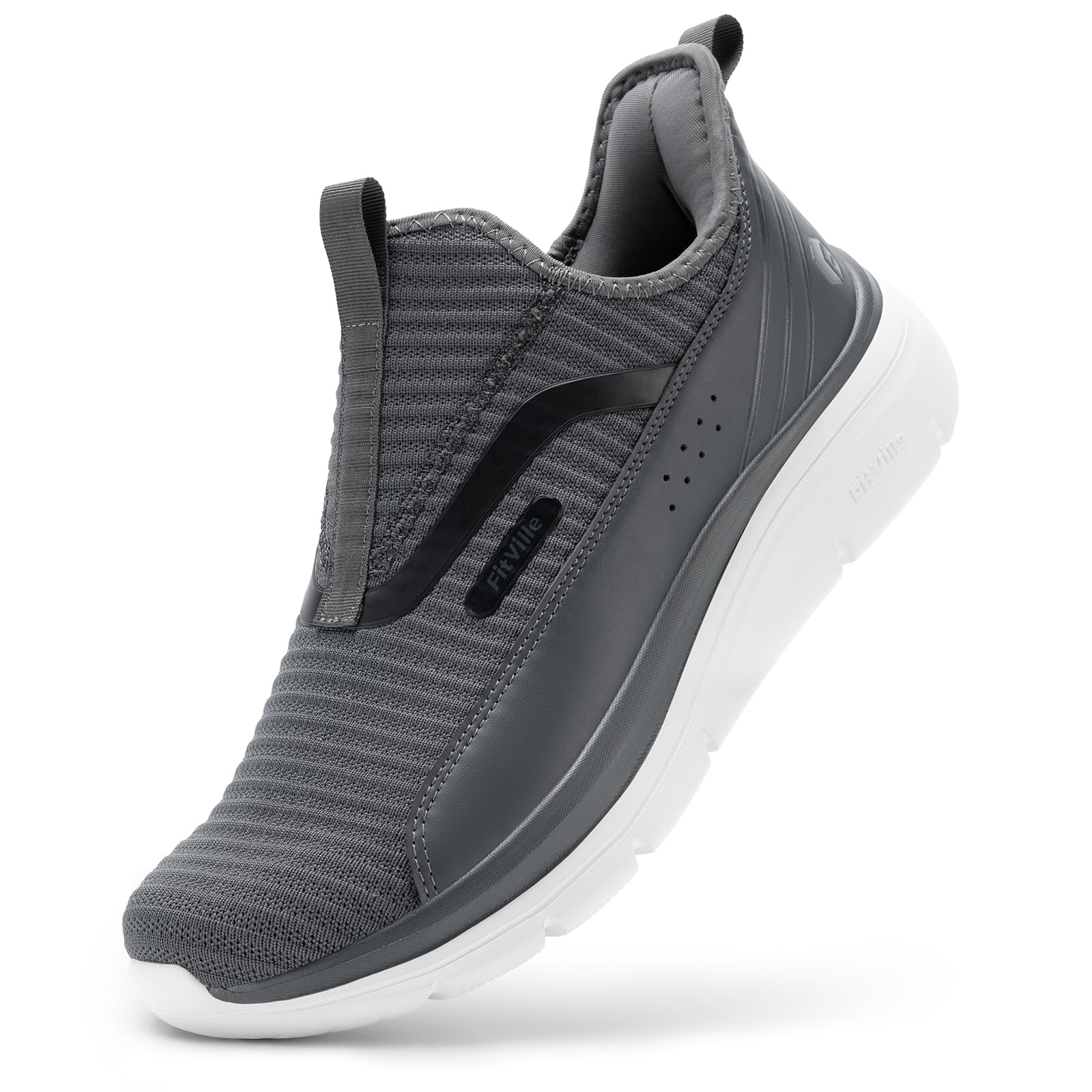 【送料無料】[FitVille] スニーカー スリッポン メンズ 幅広 2E 4E 厚底 ランニングシューズ スポーツシューズ ウォーキングシューズ ..