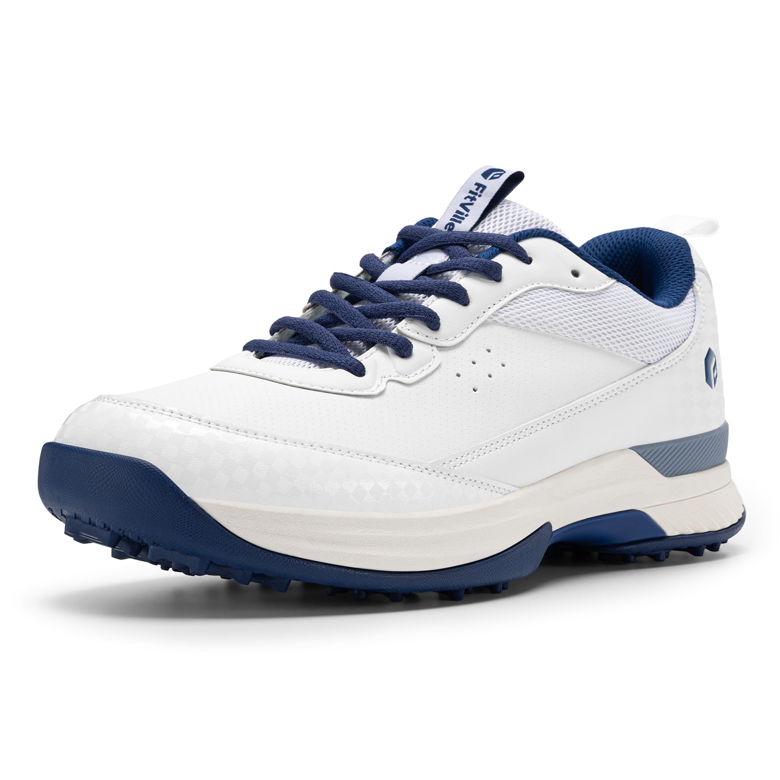 【送料無料】[FitVille] 幅広 ゴルフシューズ メンズ 2E 4E プロゴルフ靴 ソフトスパイク付き 軽量 防..