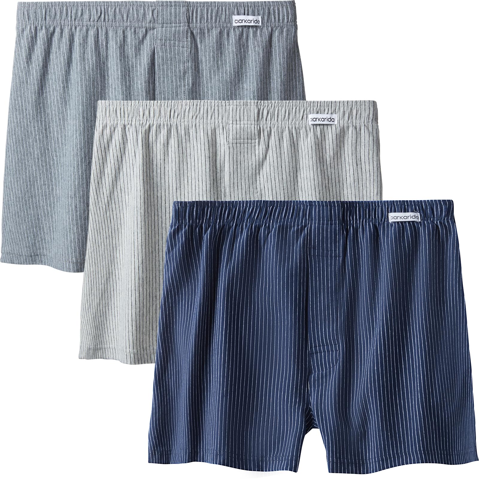 【送料無料】[ClarKarida] トランクス メンズ 下着 綿 大きいサイズ 前開き ボタン付き 3枚組 セット 色：3枚セットC、サイズ：XL