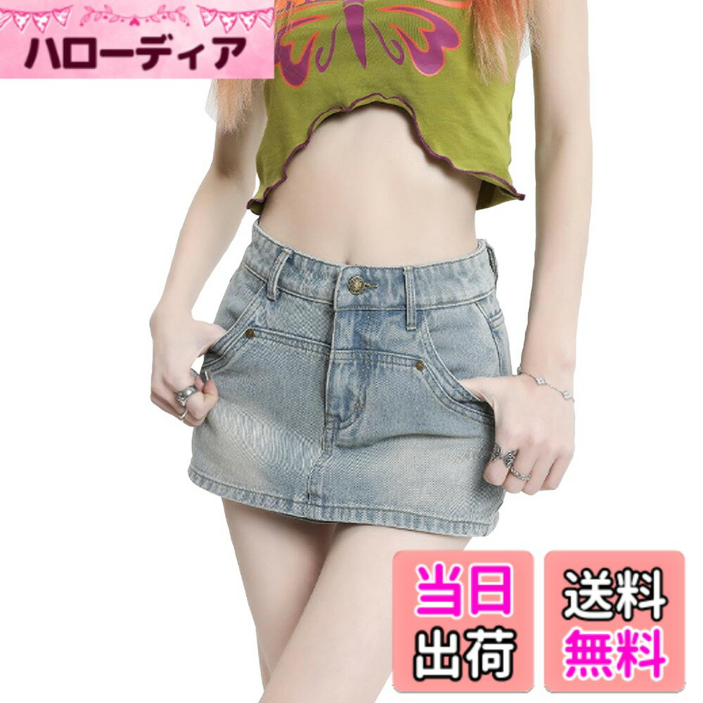 【送料無料】SpSw レディース デニム ミニ スカート ホットパンツ ショートパンツ ジーンズ 夏 を 満喫 五部丈 ジーパン かわいい ボーイフレンド 色：インディゴブルー、サイズ：XL