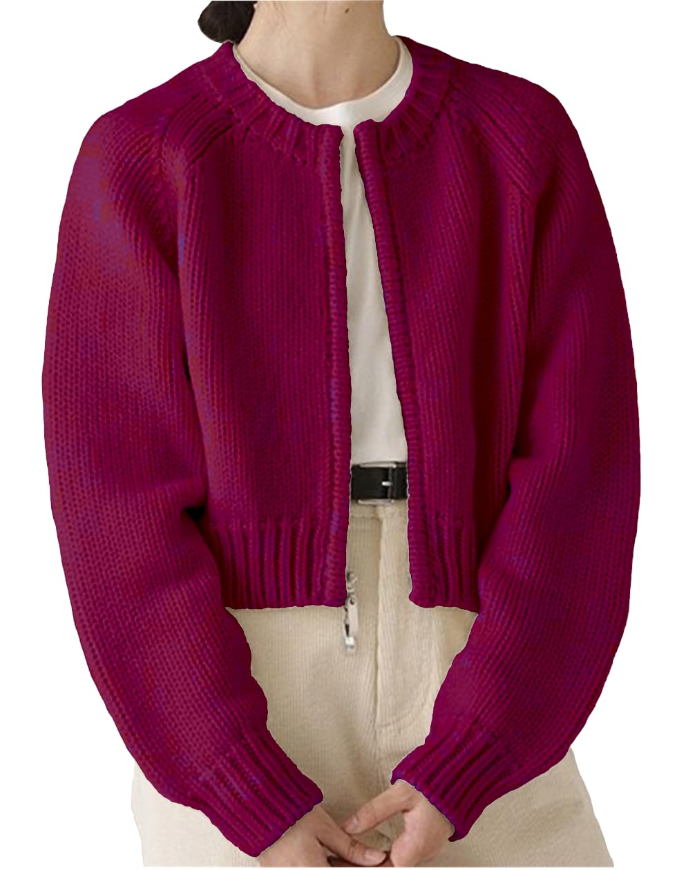 【送料無料】[SpringSwalloow] [スプリングスワロー] レディース ニット ジャケット ブルゾン ジップアップ 長袖 アウター 丈短め 色：レッド