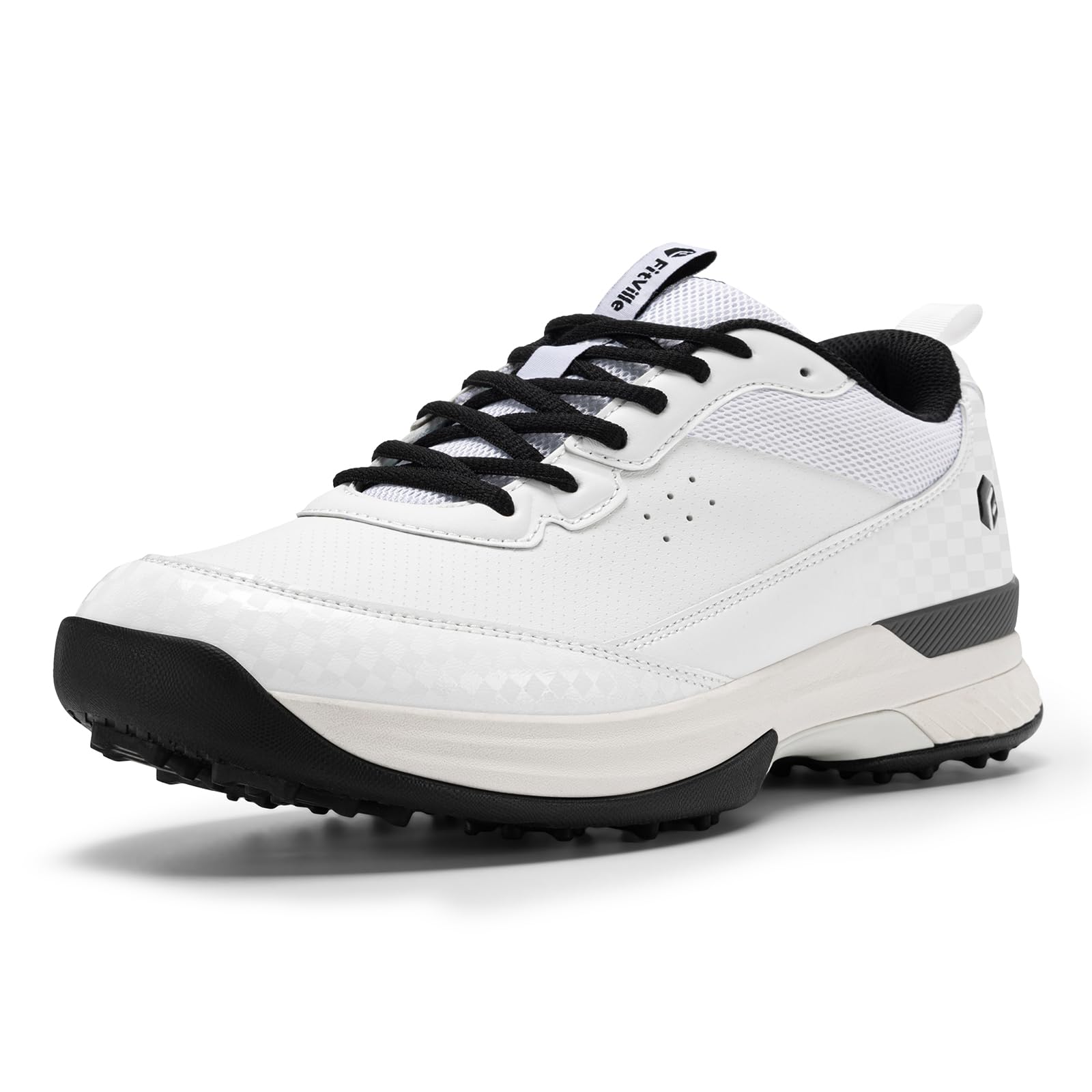 【送料無料】[FitVille] 幅広 ゴルフシューズ メンズ 2E 4E プロゴルフ靴 ソフトスパイク付き 軽量 防..