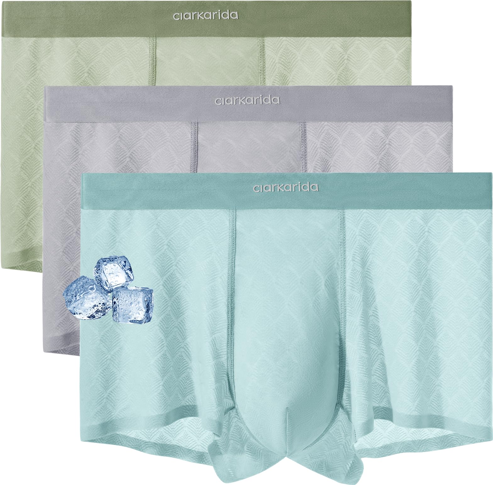 【送料無料】[ClarKarida] ボクサーパンツ メンズ 冷感 下着 前閉じ 3D 立体 防臭 吸水速乾 ボクサーブ..