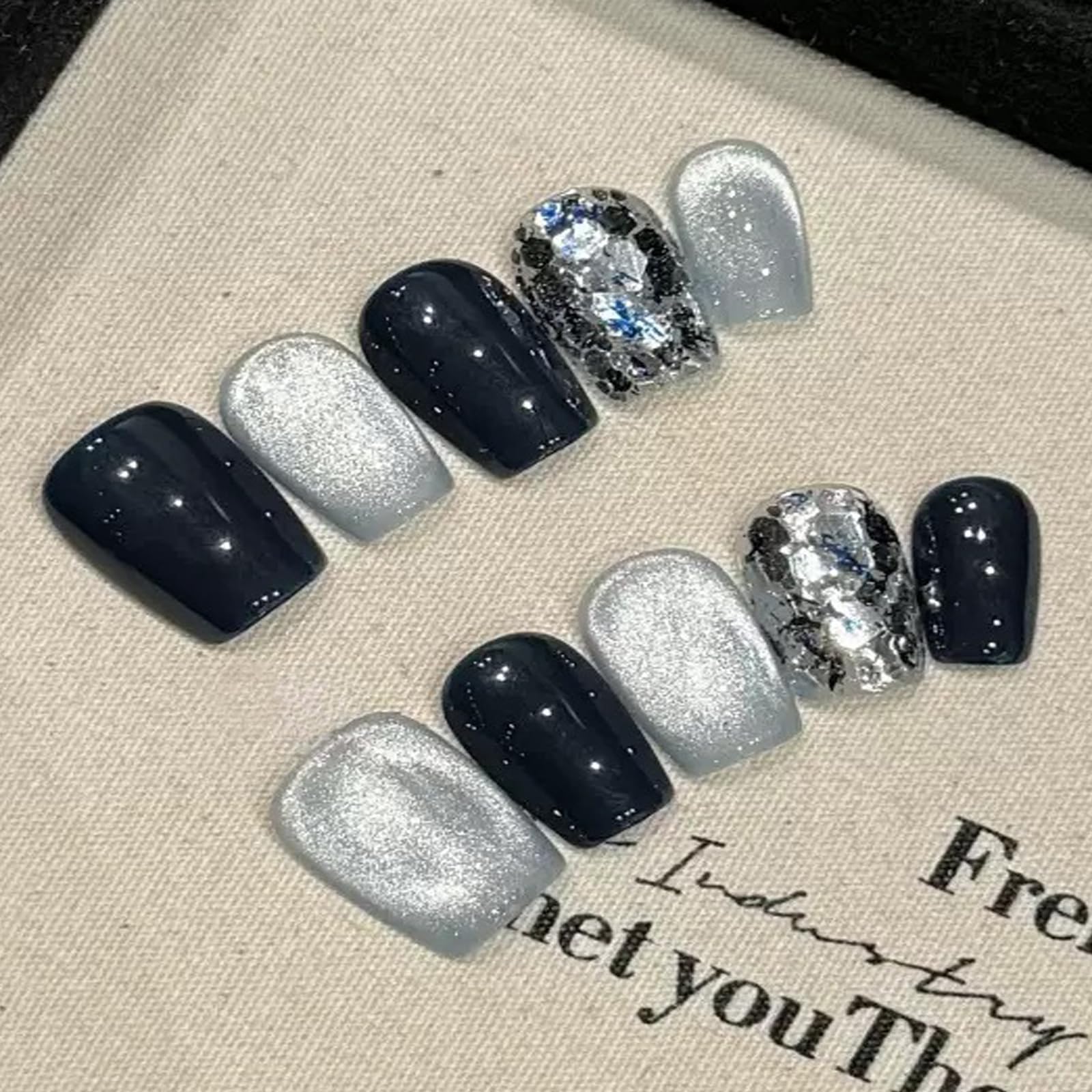 【送料無料】CQJSYLネイルチップ 短め 100%手作りネイル ネイルチップ ショート ハンドメイド着用型 つけ爪 貼るだけ つけづめ 韓国 セルフネイル ネイルステッカー ネイルシール ネイルデザイン 光沢 花嫁 成人式 結婚式 色：005DH、サイズ：M