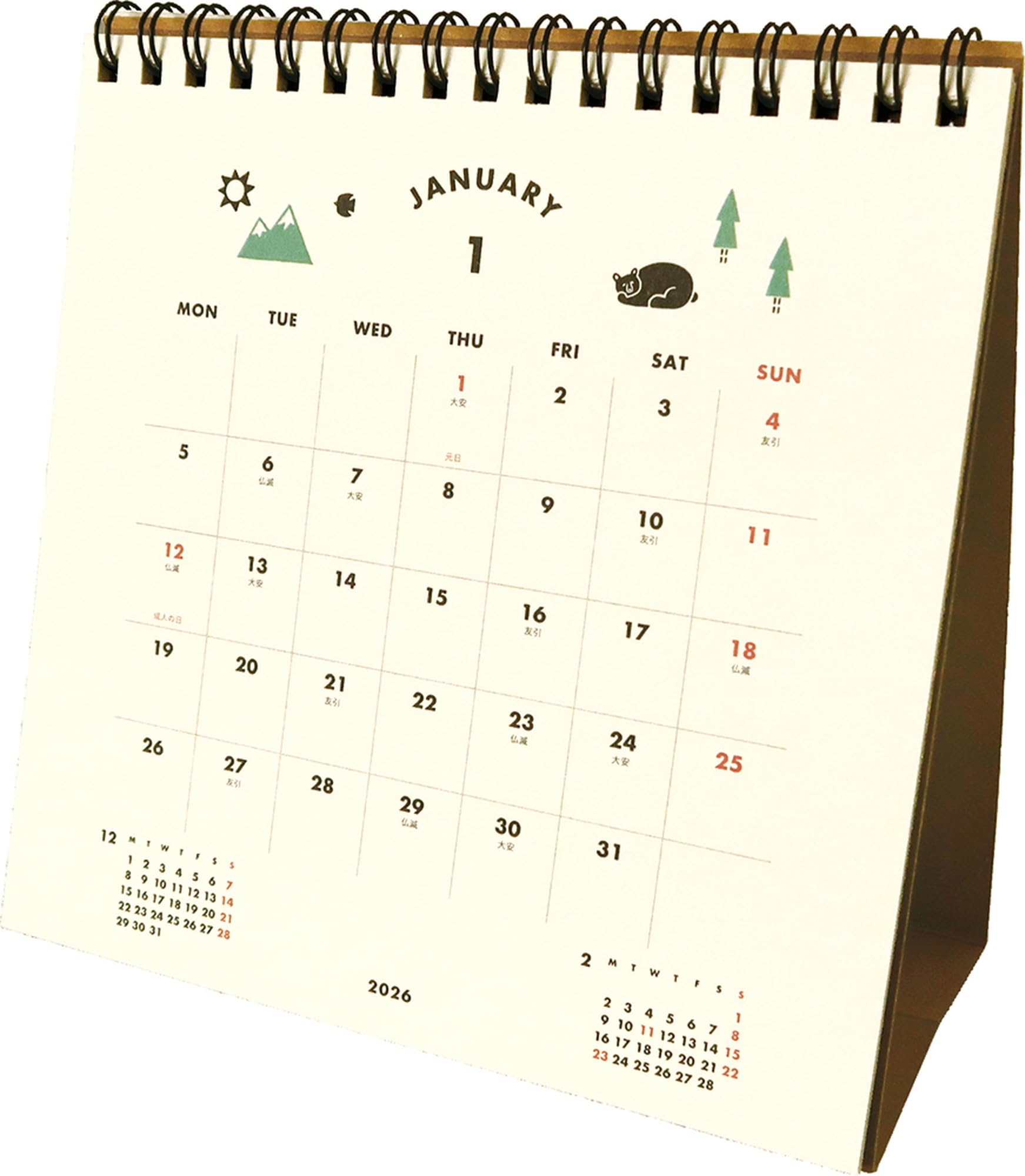 【送料無料】エルコミューン マトカ 2026年カレンダー 卓上 色：アイコン