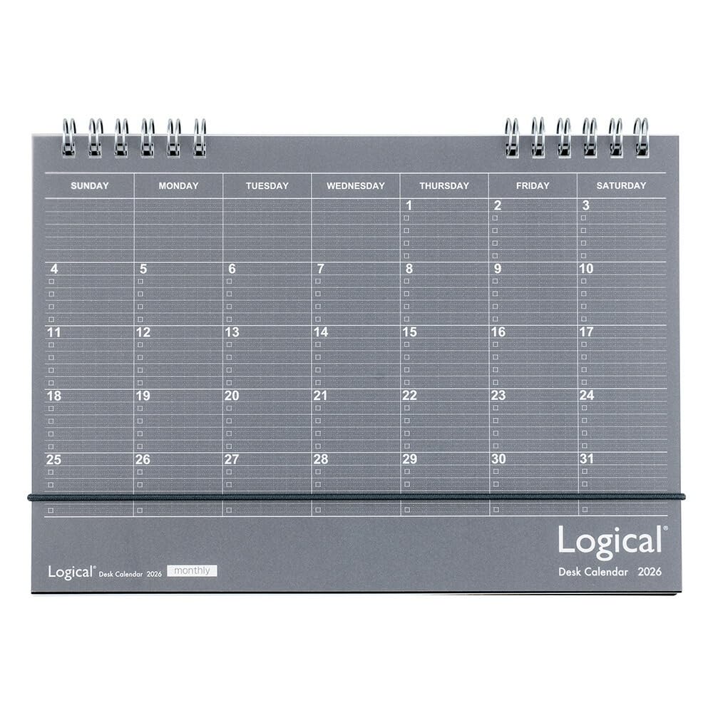 【送料無料】【2026年度版 カレンダー】 ナカバヤシ ロジカル卓上カレンダー2026リングタイプ／A5／ブ..