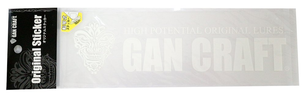 【送料無料】ガンクラフト オリジナルトランスファーステッカー Mサイズ 転写シール GAN CRAFT TRANSFER STICKER 色：ホワイト, 02 ホワイト、サイズ：1枚入