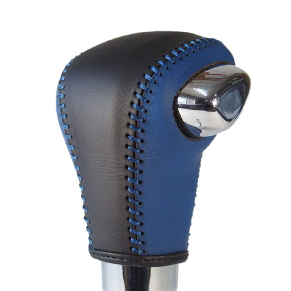 【送料無料】TricoloreExchange トリコローレEX MH55ワゴンR MA46ソリオ MK53Sスペーシア Sスイッチ無車他 青黒革x青ステッチ 3S-39 DIYシフトノブ本革巻替キット 1BK3S39L1B1L 色：青x黒x青