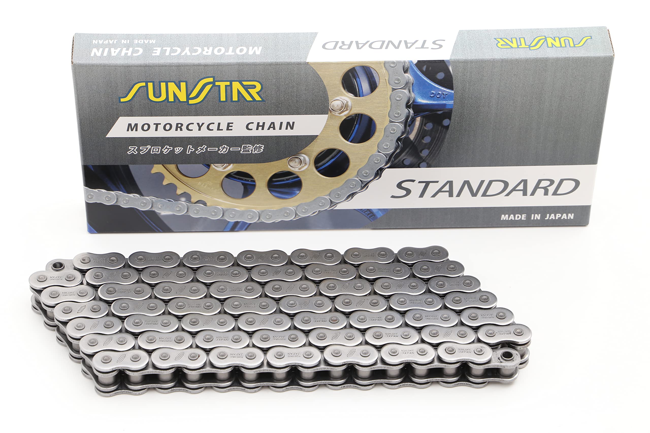 【送料無料】SUNSTAR(サンスター)モーターサイクルチェーン 520サイズ 色：スタンダード(メッキなし)、サイズ：118L
