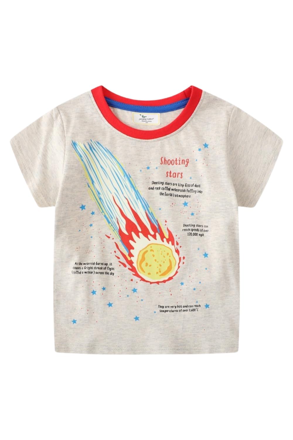 【送料無料】[EnDast] 半袖Tシャツ 発色加工 蛍光加工 カジュアル 恐竜柄 宇宙柄 プリントT キッズ服 男の子 韓国子供服 80cm 90cm 100cm 110cm 120cm 130cm 色：C、サイズ：110