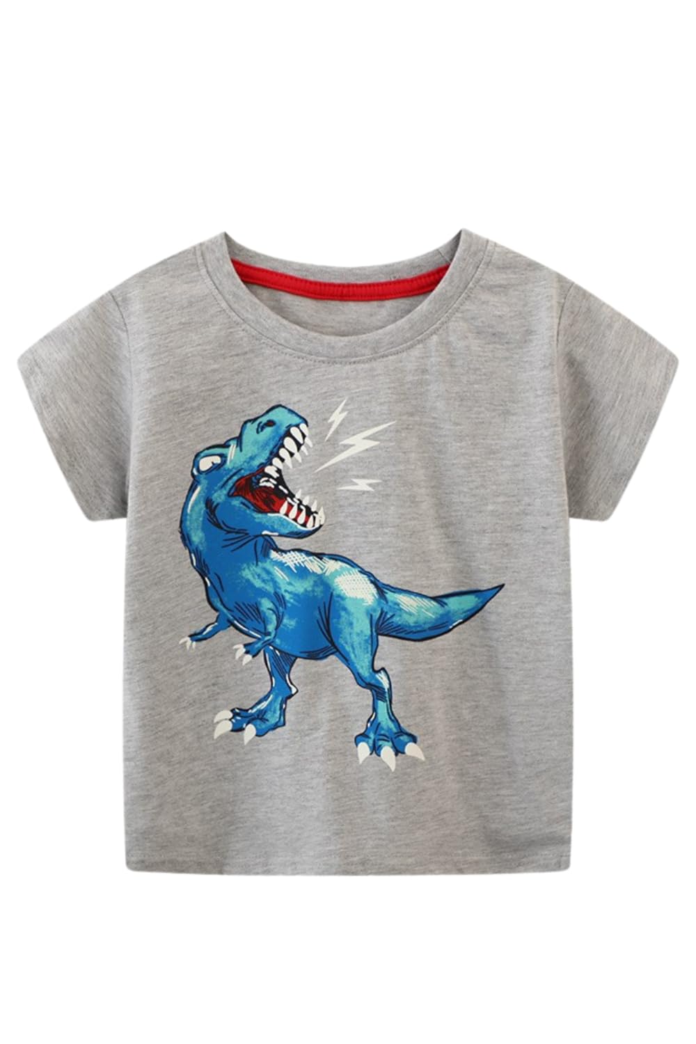 【送料無料】[EnDast] 半袖Tシャツ 発色加工 蛍光加工 カジュアル 恐竜柄 宇宙柄 プリントT キッズ服 男の子 韓国子供服 80cm 90cm 100cm 110cm 120cm 130cm 色：E、サイズ：110