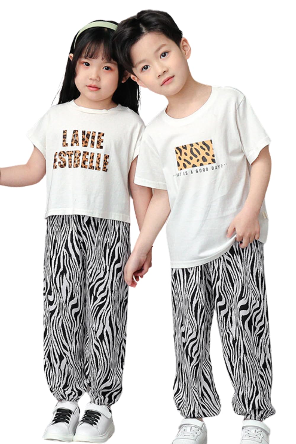 【送料無料】[EnDast] キッズ服 韓国子供服 長ズボン ロングパンツ 薄い 薄手 虫よけパンツ 涼しい 速乾 軽量 親子コーデ リンクコーデ おしゃれ ボトムス 美脚ストレッチ おでかけ 男の子 女の子 大人 ママ レディース 春 夏 色：E.ゼブラ、サイズ：110