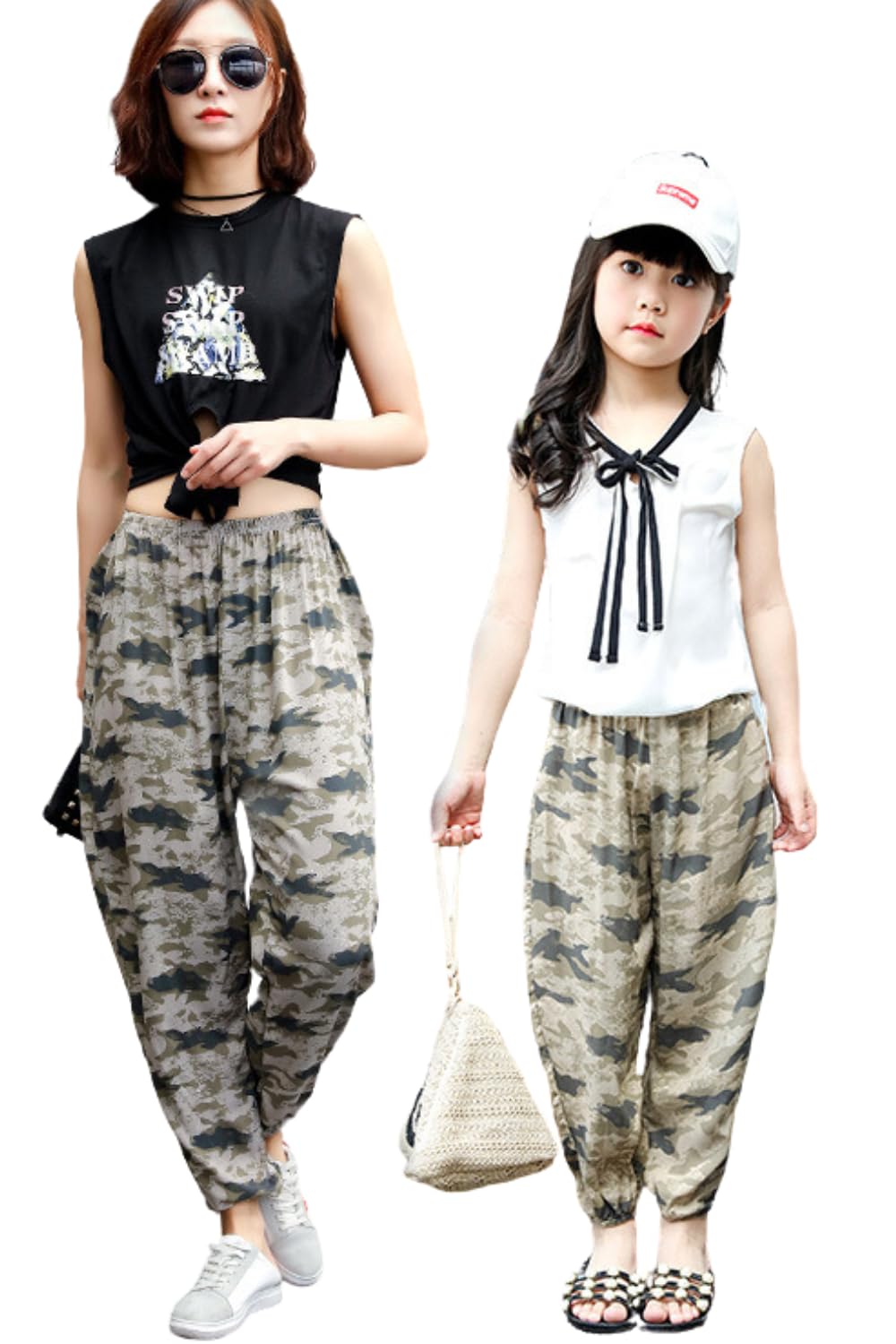 【送料無料】[EnDast] キッズ服 韓国子供服 長ズボン ロングパンツ 薄い 薄手 虫よけパンツ 涼しい 速乾 軽量 親子コーデ リンクコーデ おしゃれ ボトムス 美脚ストレッチ おでかけ 男の子 女の子 大人 ママ レディース 春 夏 色：N.カモフラ、サイズ：110