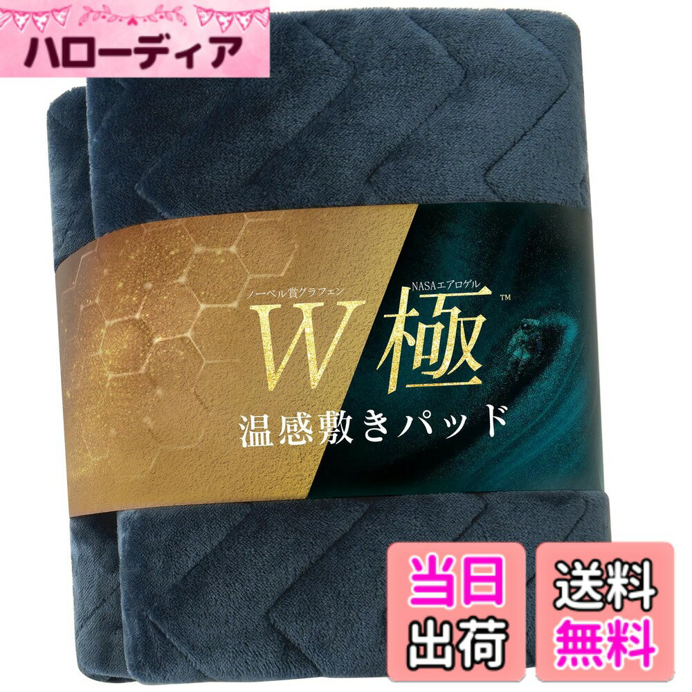 【送料無料】RAKU HOME 「ノーベル賞グラフェン＋宇宙服エアロゲル」あったか 敷きパッド シングル 冬 シーツ アルミ銀蒸着裏地 新6層構造 極暖x持続 厚手 ニューマイヤ生地 敷き毛布 帝人TEIJIN 光触媒加工 抗菌防臭防ダニ 色：ネイビー、サイズ：ダブル（140x205cm）