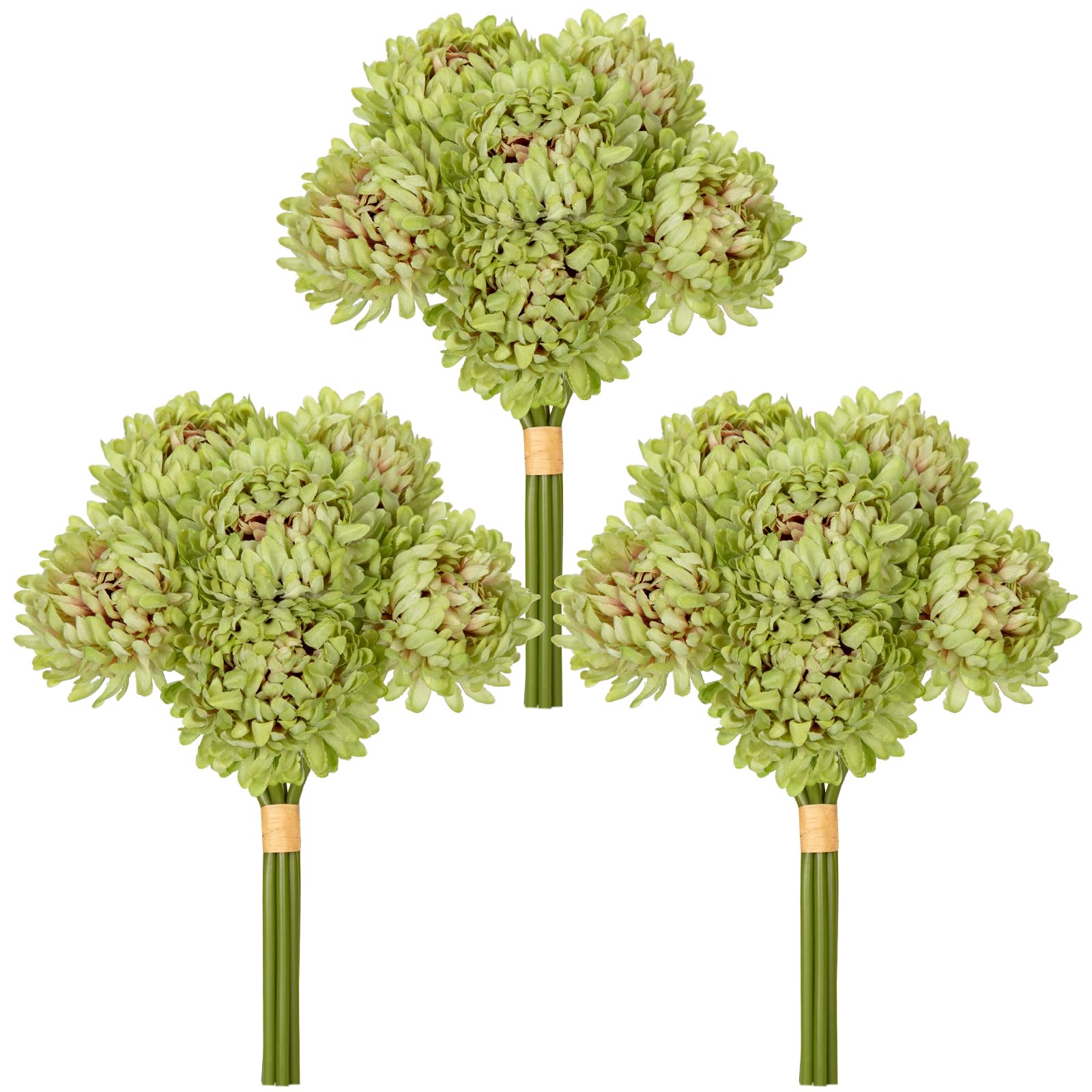 【送料無料】Villa Como 菊 造花 仏花 ミニ お供え 仏壇用 お盆 お彼岸 お悔やみ 枯れない花 アートフラワー インテリアフラワー インテリアグリーン フェイクグリーン 色：グリーン、サイズ：大型