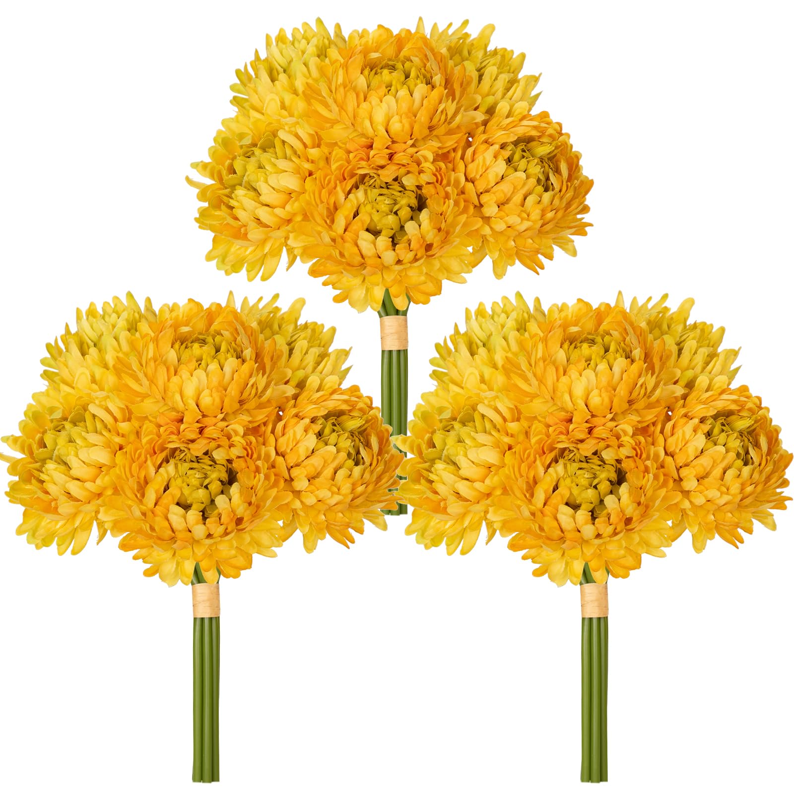 【送料無料】Villa Como 菊 造花 仏花 ミニ お供え 仏壇用 お盆 お彼岸 お悔やみ 枯れない花 アートフラワー インテリアフラワー インテリアグリーン フェイクグリーン 色：イエロー、サイズ：大型
