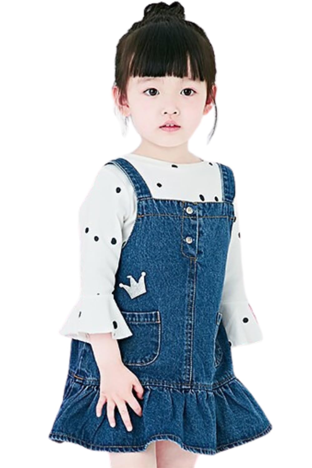 【送料無料】[EnDast] 裏地もかわいい ガールズ デニム ワンピース 韓国子供服 キッズ ベビー 快適 カ..