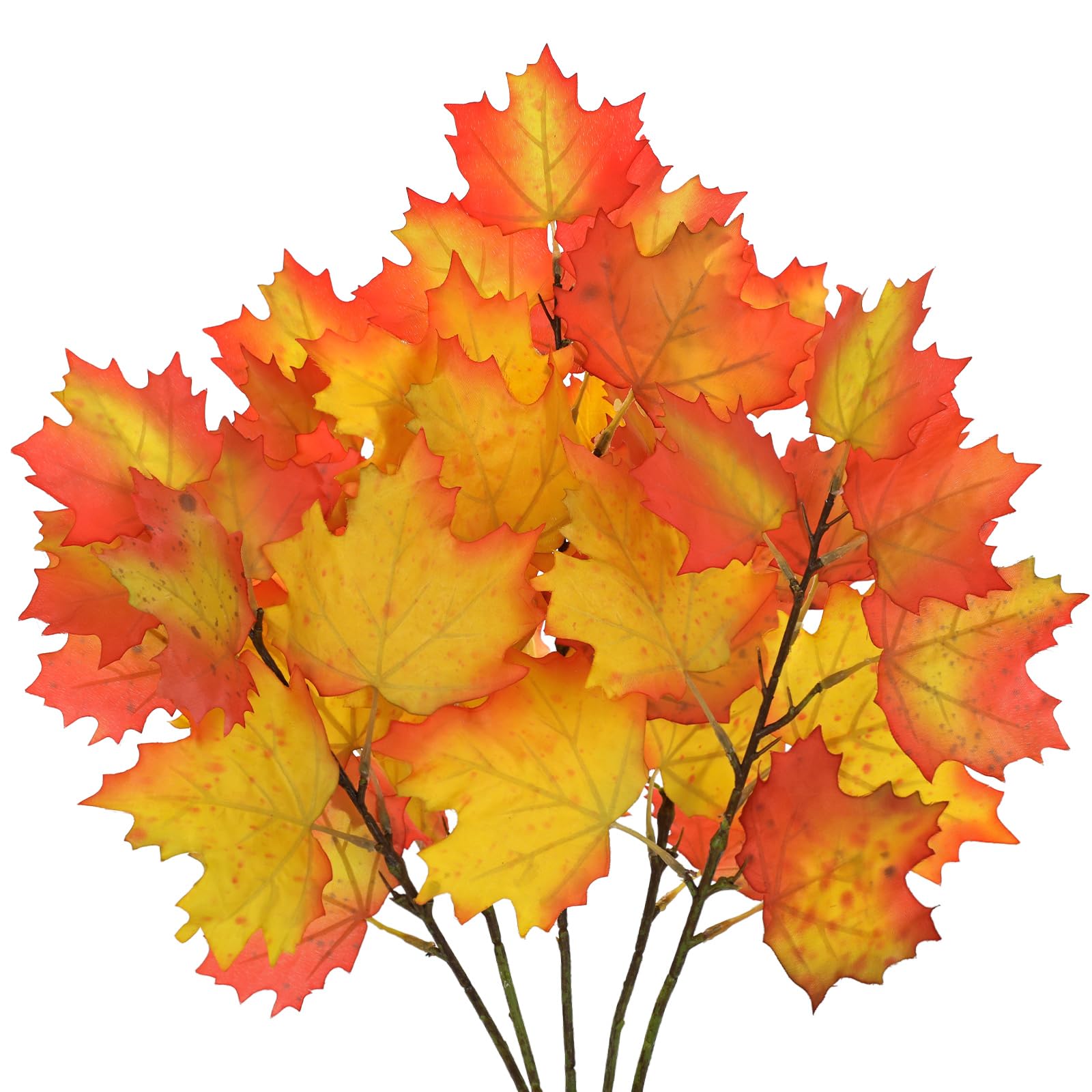 【送料無料】Villa Como 造花 紅葉 もみじ 秋 インテリア 人工観葉植物 卓上 エアプランツ おしゃれ クリスマス 飾り オフィス プレゼント 色：オレンジ、サイズ：50CM