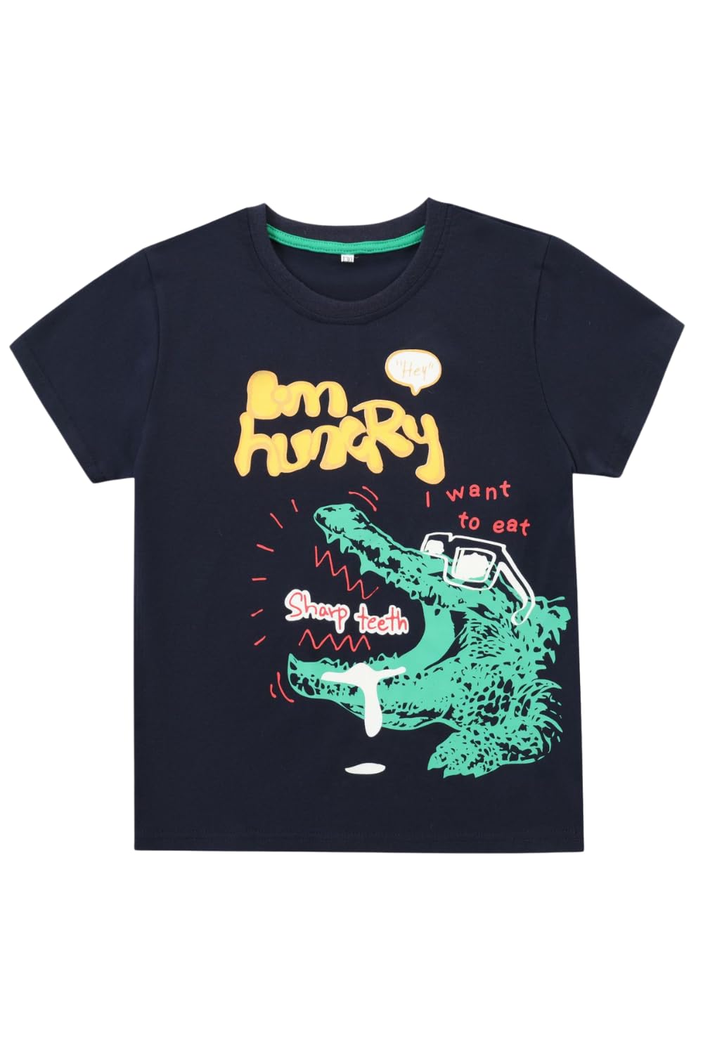 【送料無料】[EnDast] 半袖Tシャツ 発色加工 蛍光加工 カジュアル 恐竜柄 宇宙柄 プリントT キッズ服 男の子 韓国子供服 80cm 90cm 100cm 110cm 120cm 130cm 色：F、サイズ：130