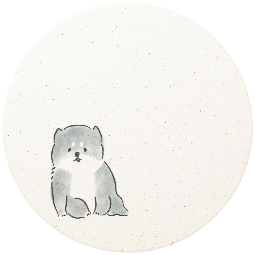 【送料無料】アンドエヌイー(&NE) 陶器珪藻土コースター アニマル 色：mameshiba きょとん、サイズ：ワ..