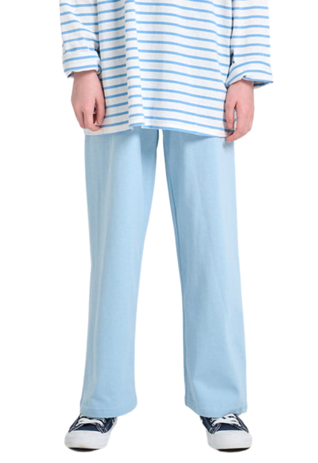 【送料無料】[EnDast] MINIROI ガールズ ロングパンツ オールシーズン 使える かわいい カジュアル ルームウェア ボトムス 快適 リラックスウェア 韓国子供服 110cm 120cm 130cm 140cm 150cm 色：ライトブルー、サイズ：110