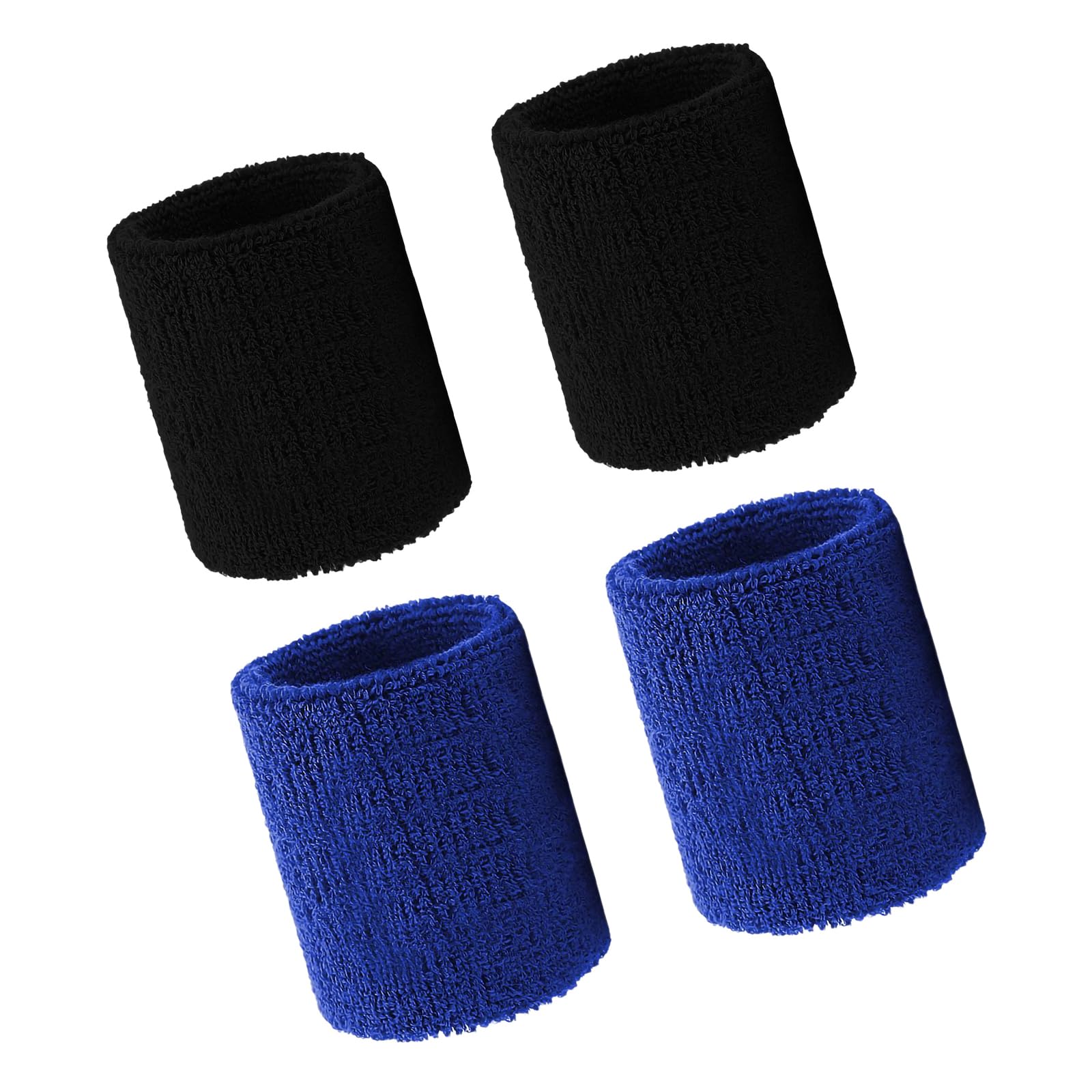 【送料無料】Meltryllis リストバンド スポーツ リストバンド 2ペアセット 速乾性抗菌デオドラント 肌触り良し 吸水性 伸縮性いい 通気性いい 色：ブラック＋ブルー