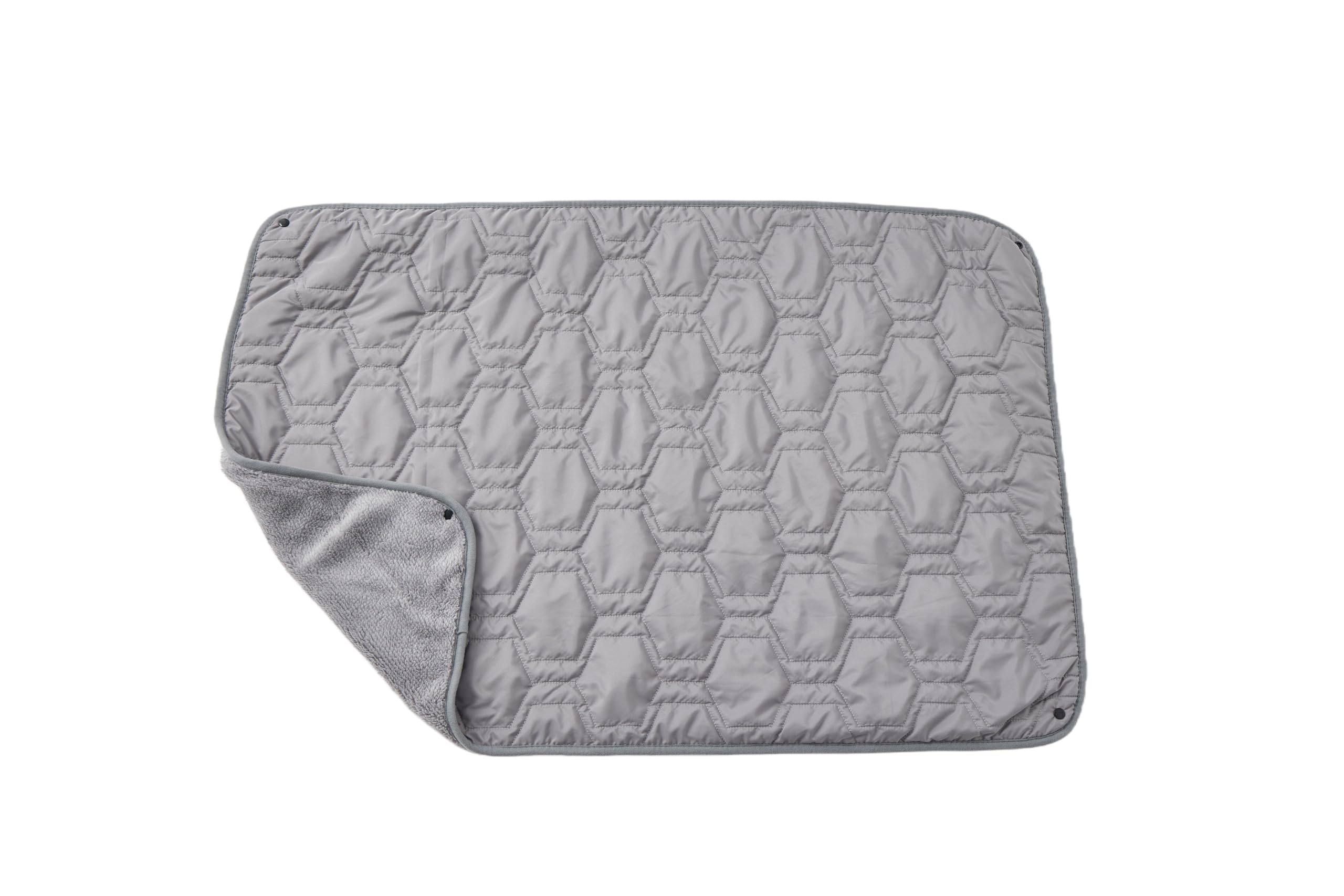 【送料無料】WillerS ブランケット キルティング ボア 冬用 2枚合わせ 膝掛け 小さめ 厚手 暖かい ひざかけ 肩掛け アウトドア キャンプ用 Blanket ボタン付き ブランケット 70*100cm 色：ライトグレー、サイズ：ハーフケット