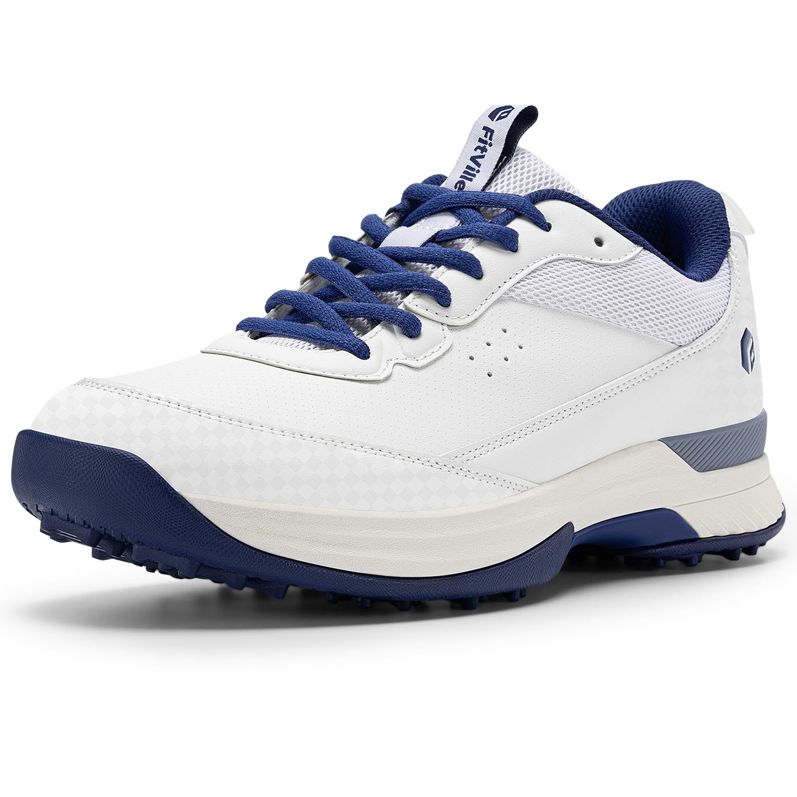 【送料無料】[FitVille] 幅広 ゴルフシューズ メンズ 2E 4E プロゴルフ靴 ソフトスパイク付き 軽量 防..