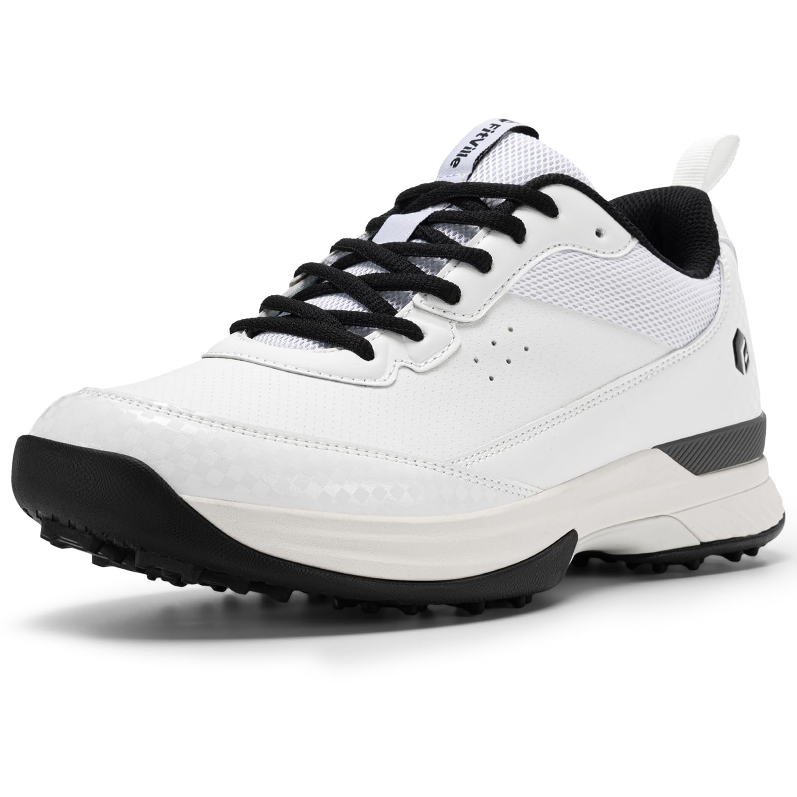 【送料無料】[FitVille] 幅広 ゴルフシューズ メンズ 2E 4E プロゴルフ靴 ソフトスパイク付き 軽量 防..