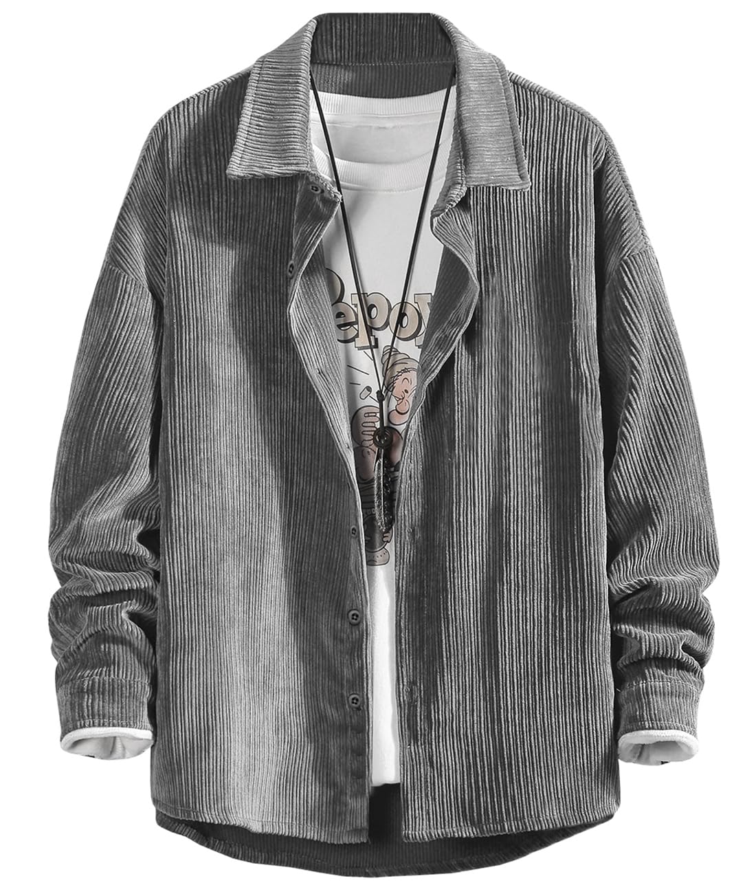 【送料無料】[EASTEMPO] メンズ シャツ 秋 長袖 無地 カジュアル ビジネス ゆったり おしゃれ 大きいサ..