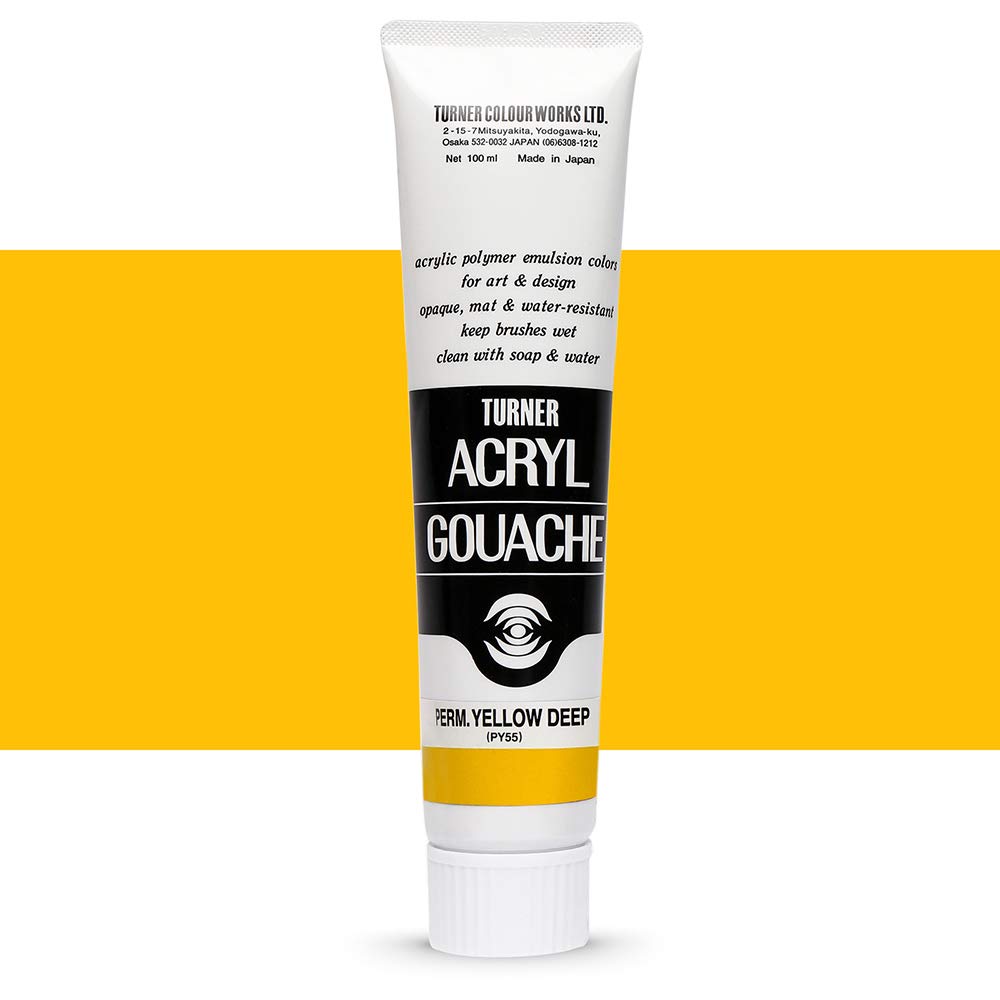 【送料無料】ターナー色彩 アクリルガッシュ イエロー系 色：パーマネントイエローディープ、サイズ：1..