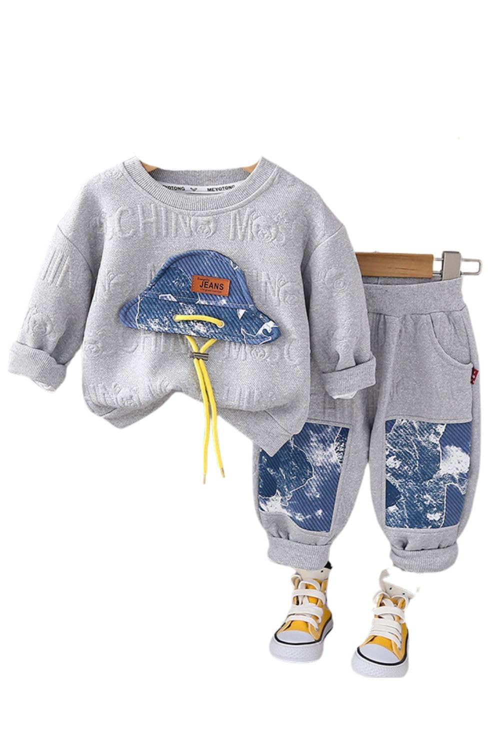 【送料無料】[EnDast] 2点セット セットアップ スウェット 上下セット トレーナー パンツ 長袖 デニム ..