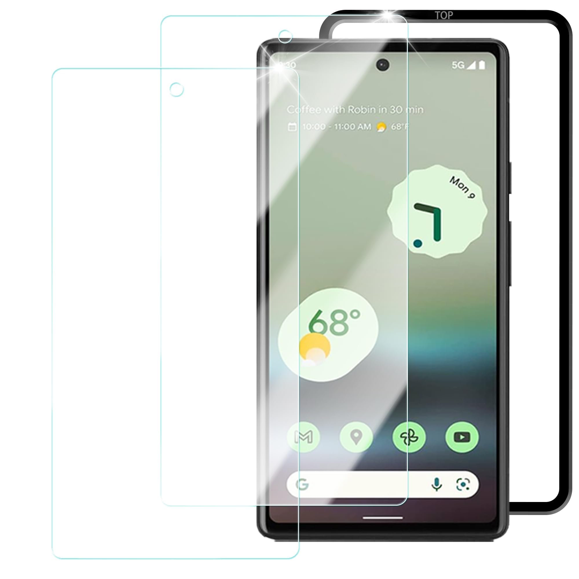 ������̵����HUAKE 2�祻�å� �����Ǻ���� ���� ���饹�ե���� �����֥롼�饤�ȥ��åȡ���������LG-google pixel 6a