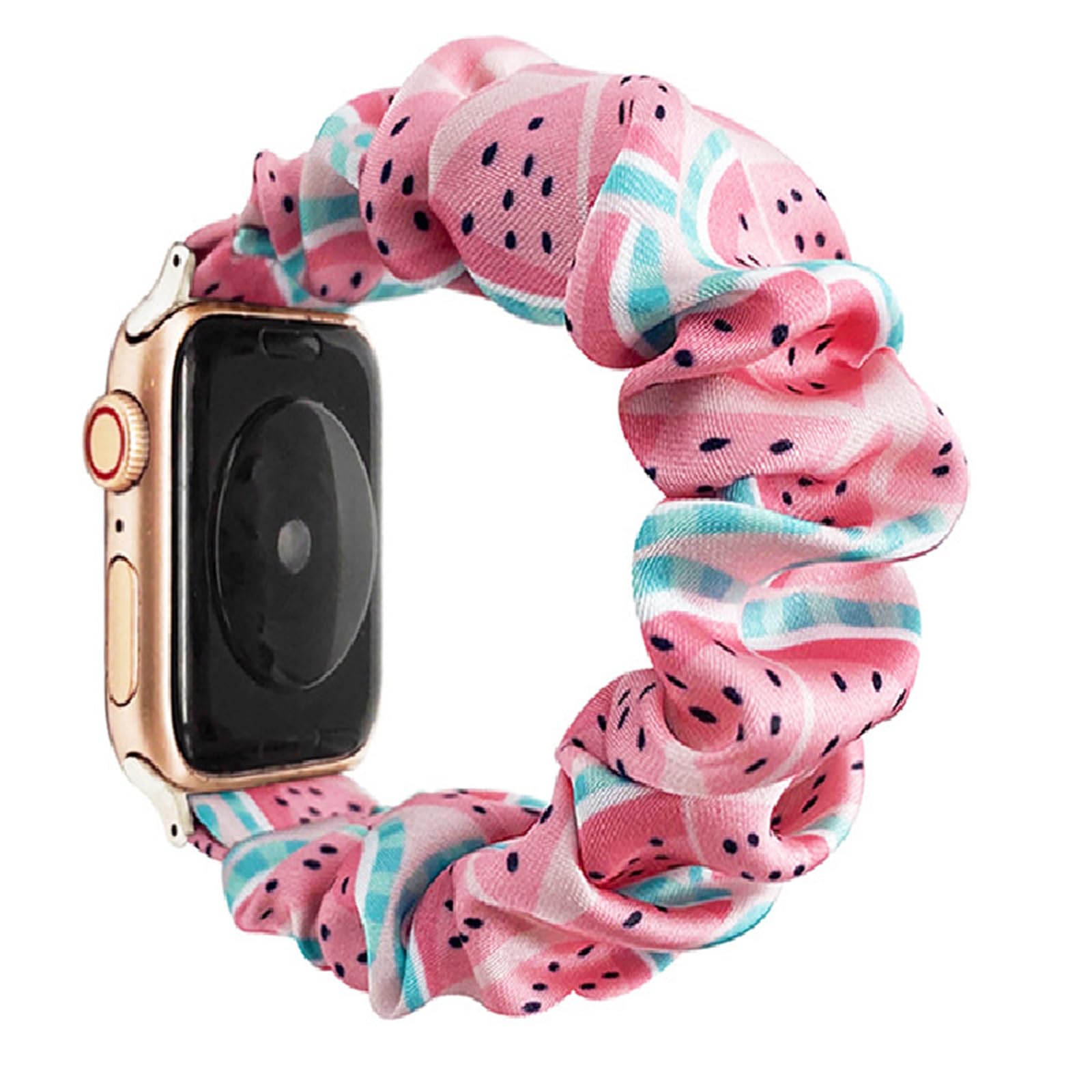 【送料無料】WOXDECO コンパチブル Apple Watch用 おしゃれ バンド 多色 色：ピンクスイカ、サイズ：42/44/45/49MM M